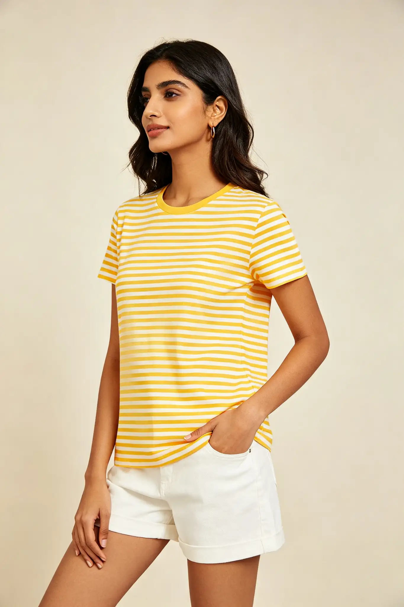 Yellow Striped T-Shirt - Summer - image 3