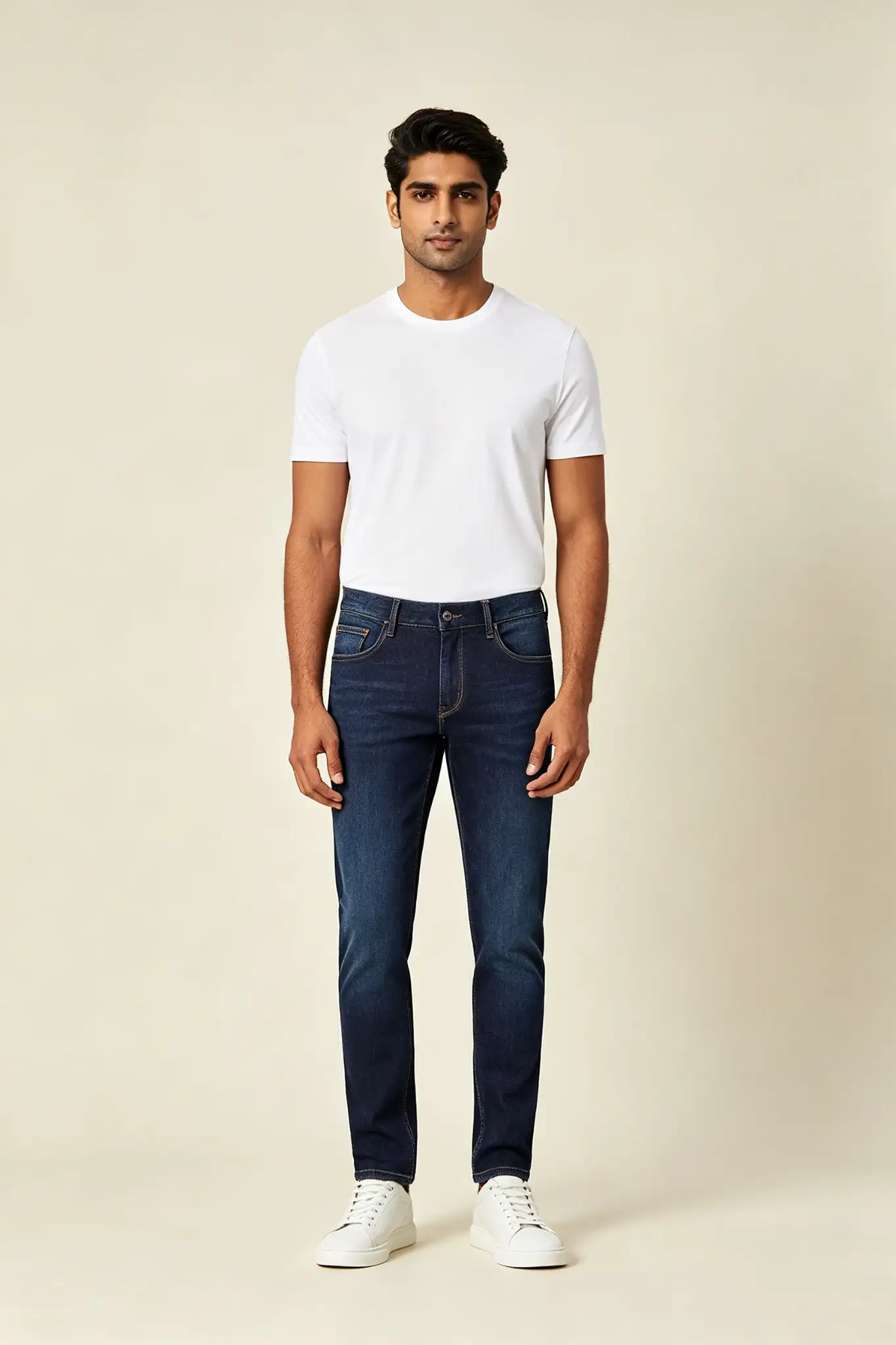 Dark Blue Slim Fit Stretch Jeans - image 2