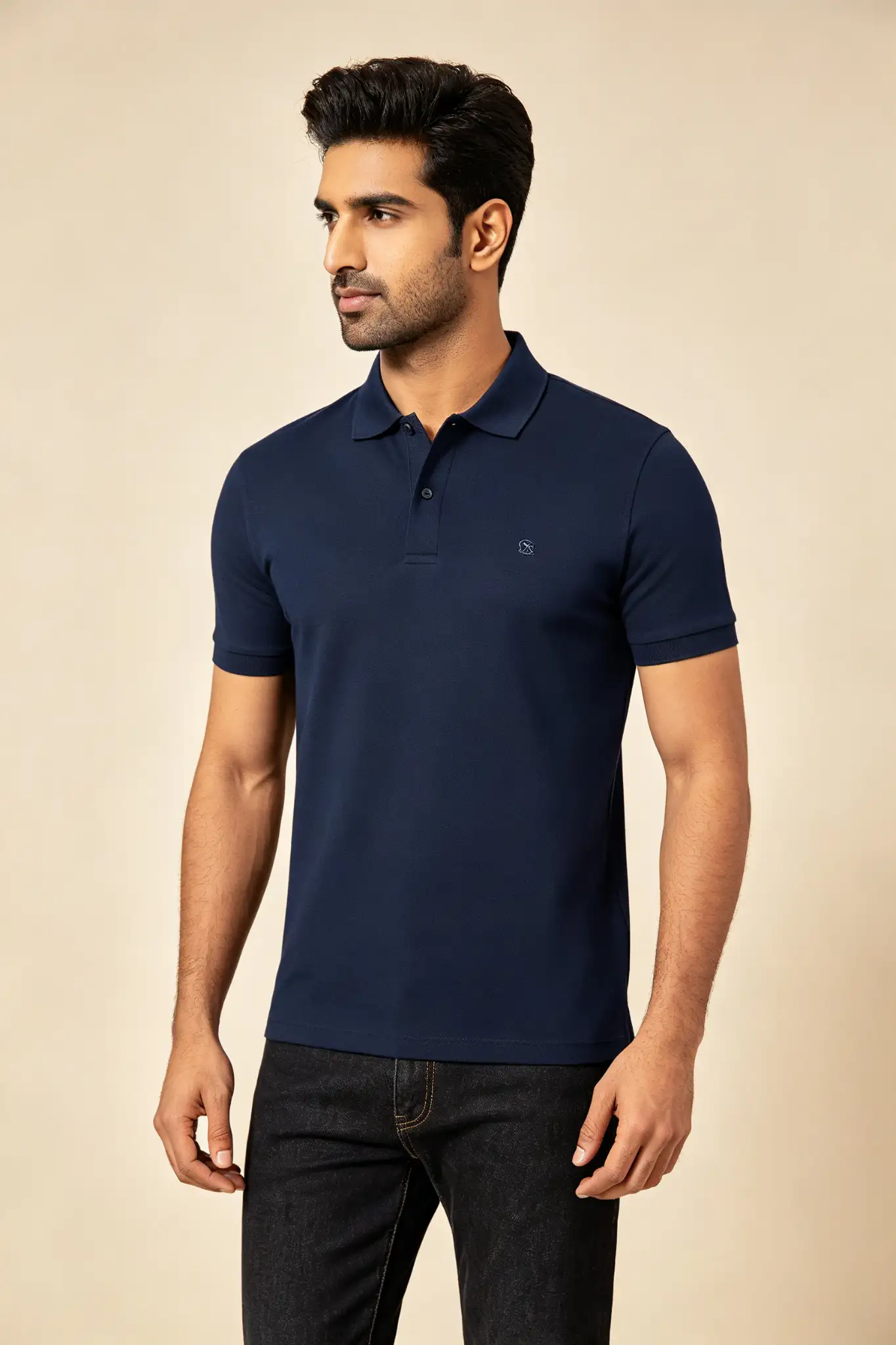 Navy Blue Slim Fit Polo - Premium - image 3