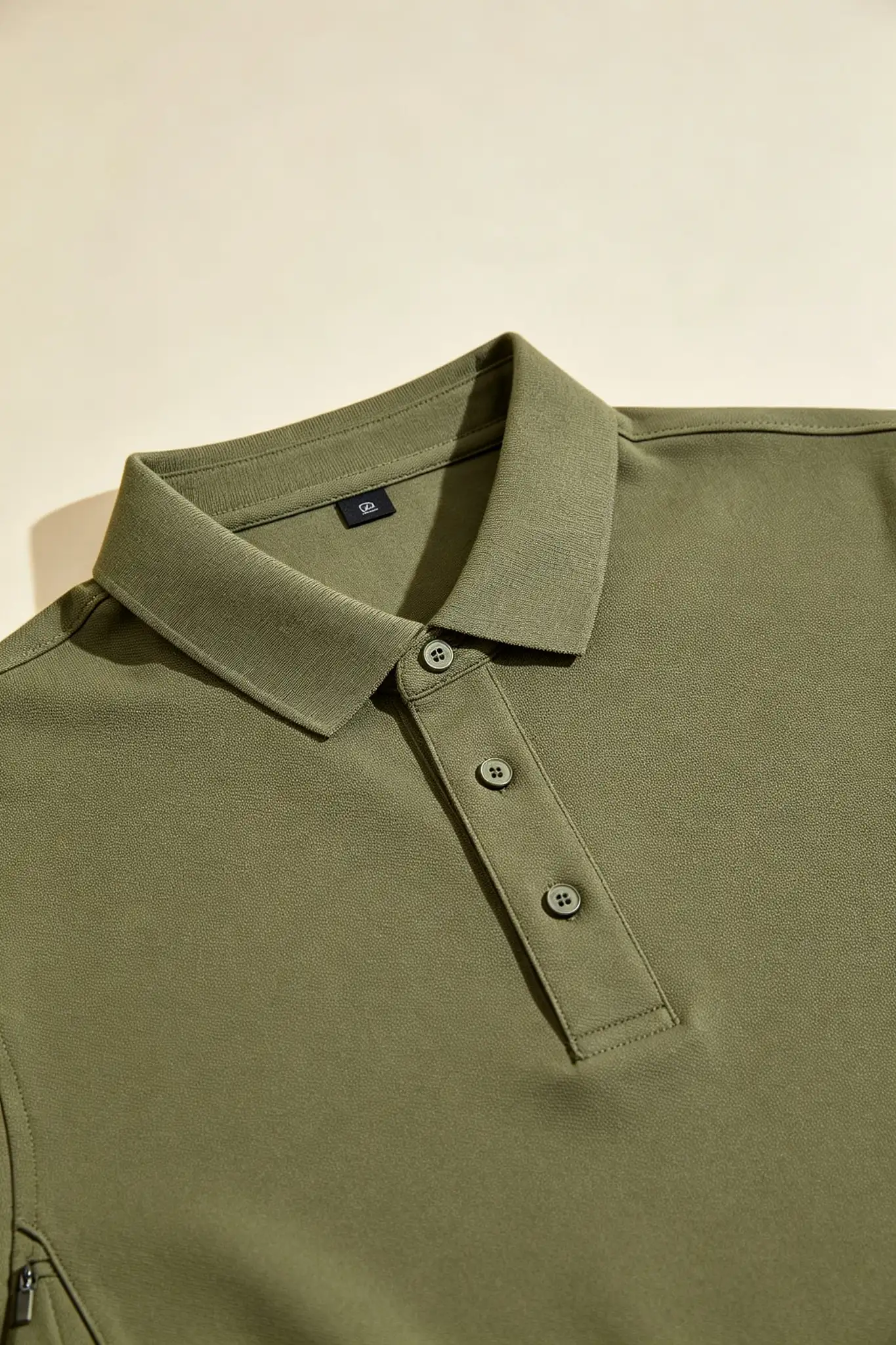 Olive Green Solid Polo - Casual - image 6