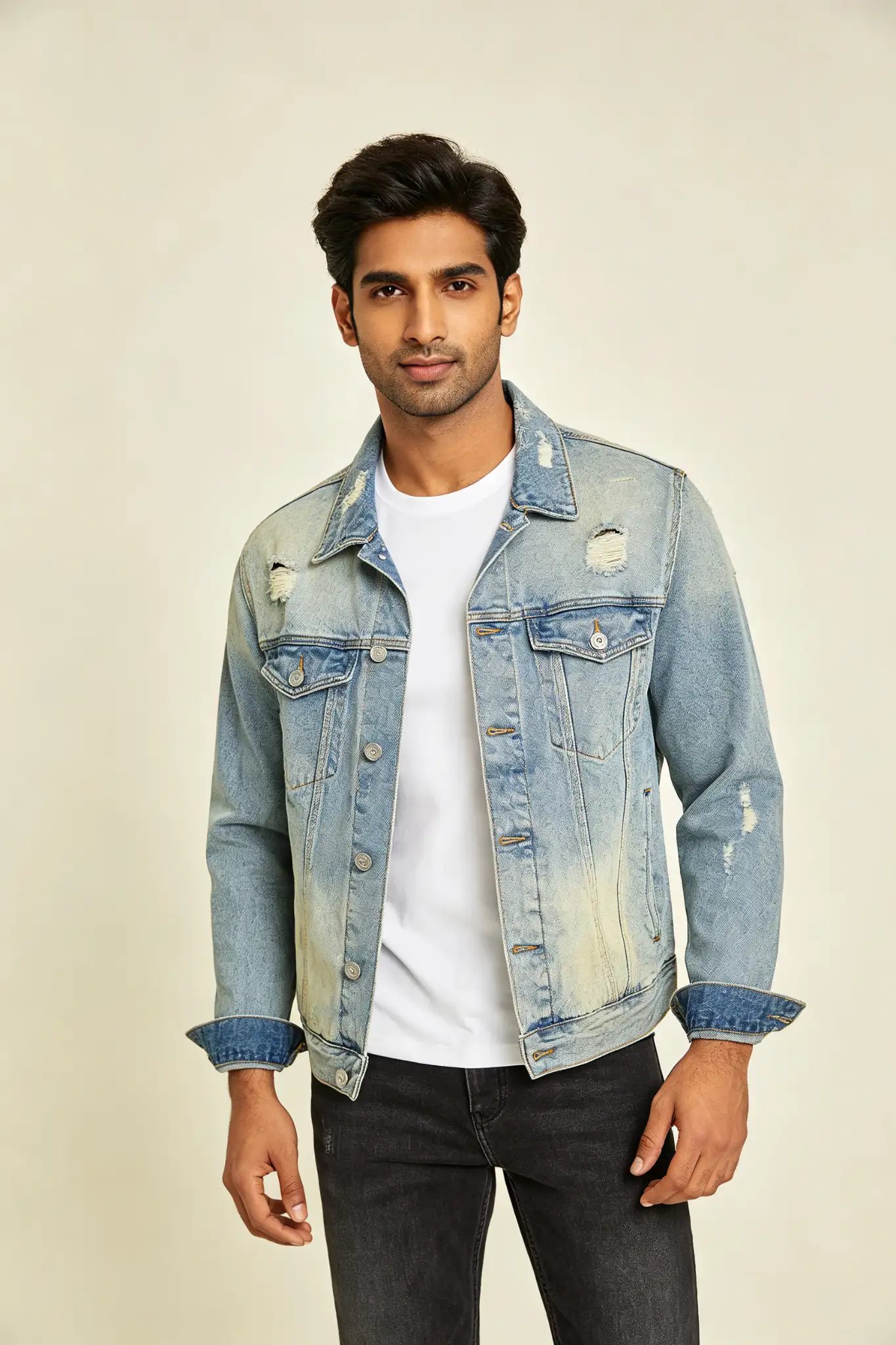 Blue Denim Jacket with Distressing - image 2