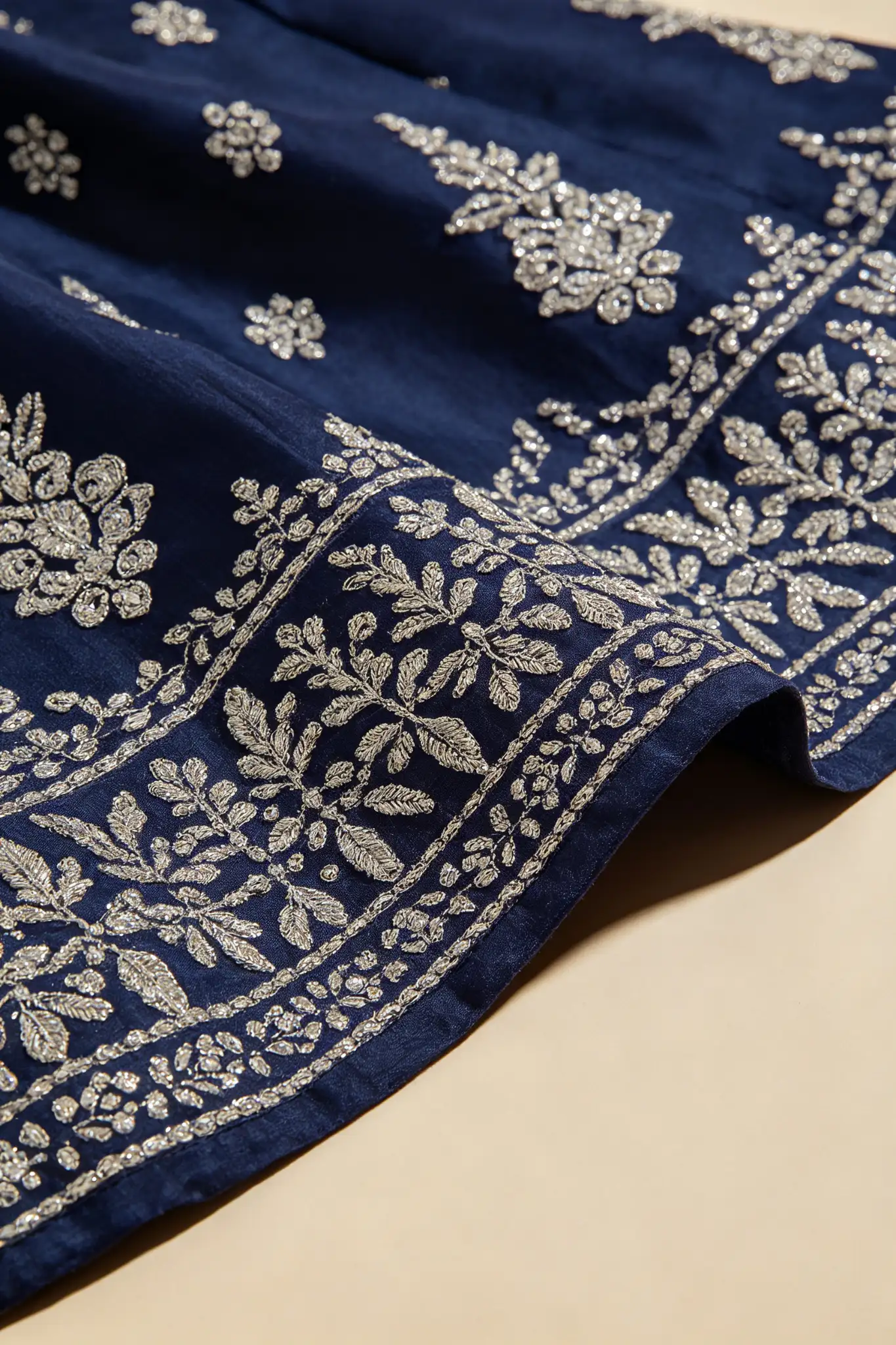Navy Blue Embroidered Lehenga - image 5