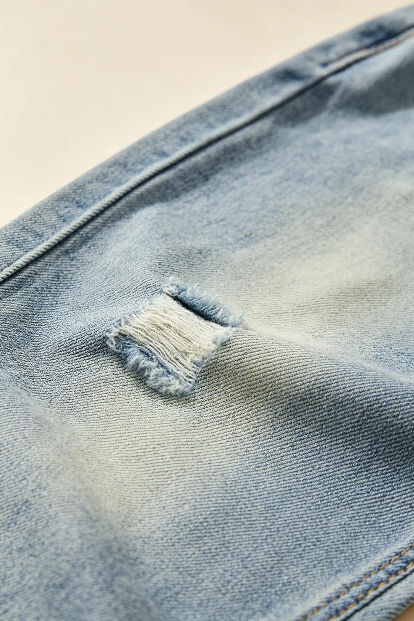 Distressed Mom Jeans - Light Wash - image 5