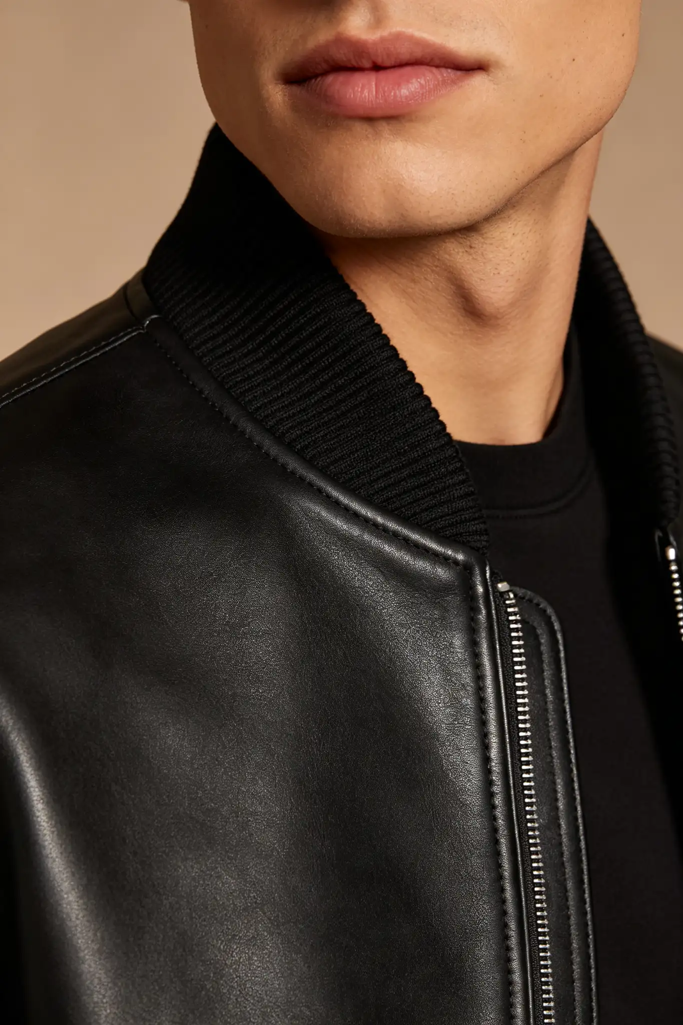Brown Leather Biker Jacket - image 6