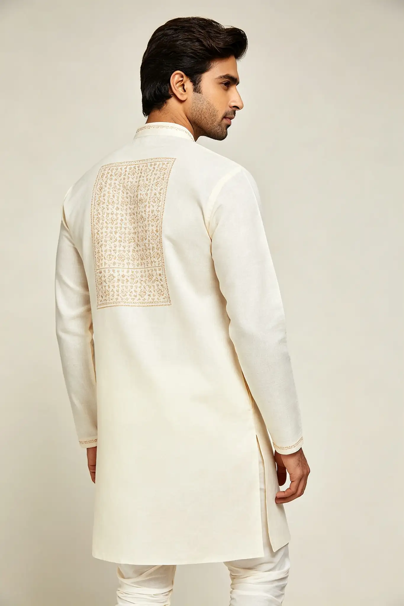 Ivory White Hand Block Printed Cotton Kurta - image 3
