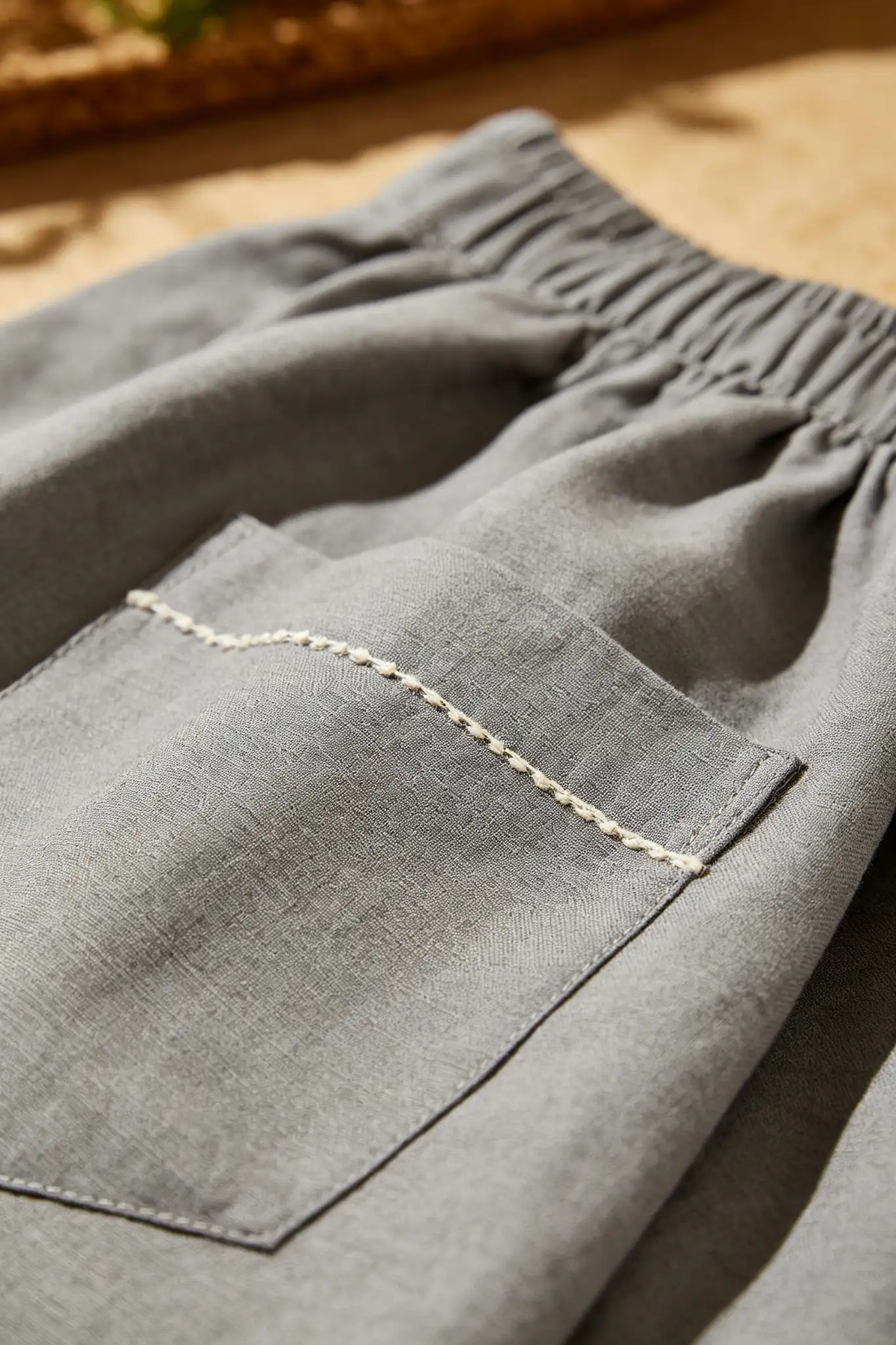Grey Cotton Dhoti with Pocket - Utility - image 5