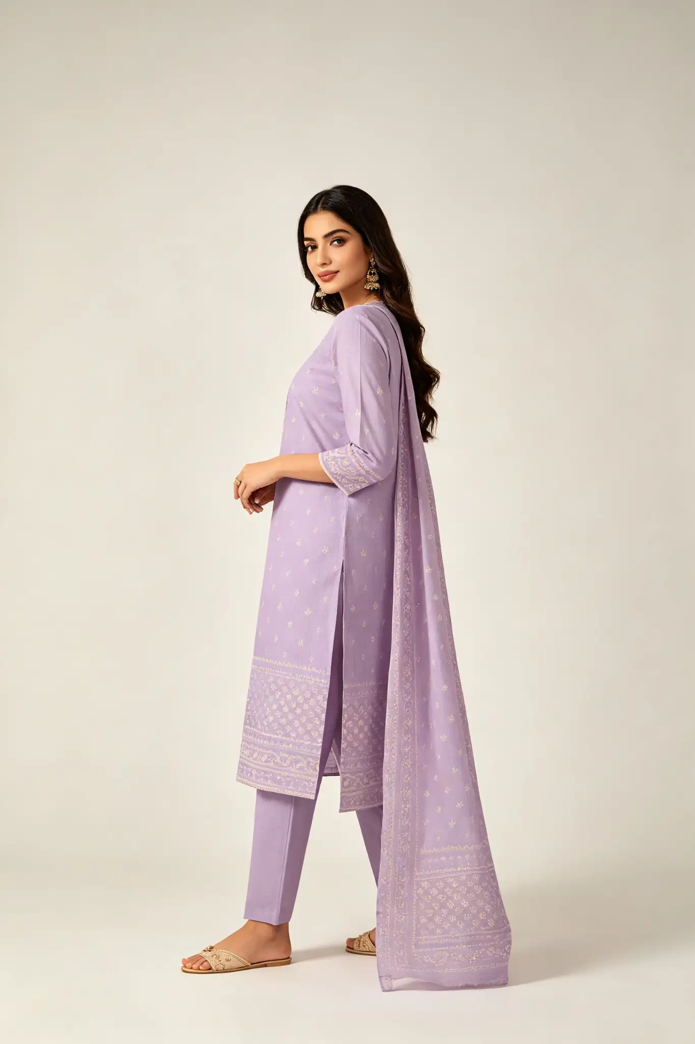 Lavender Cotton Blend Suit - Office - image 3