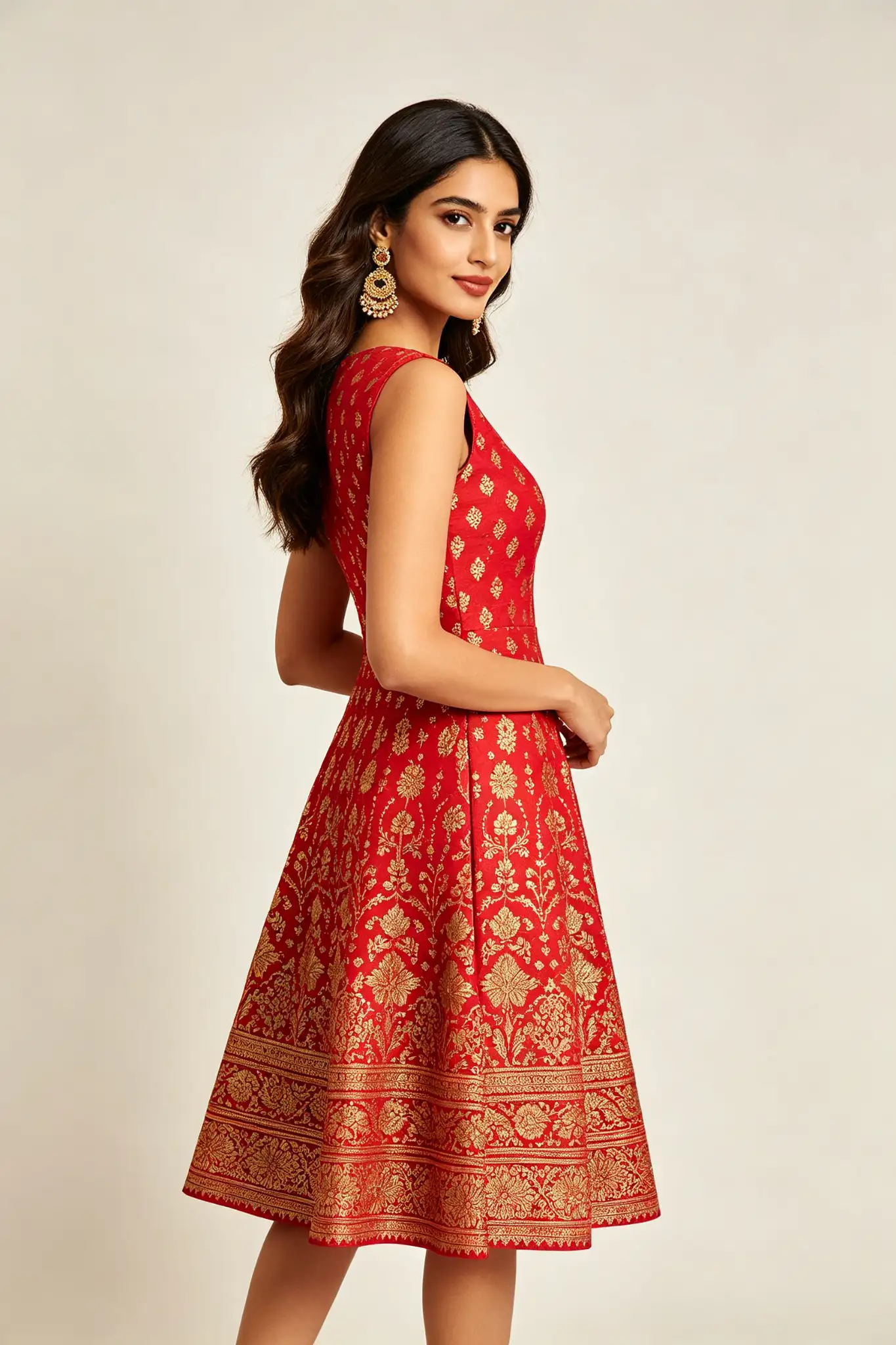 Red Fit & Flare Dress - Festive - image 3