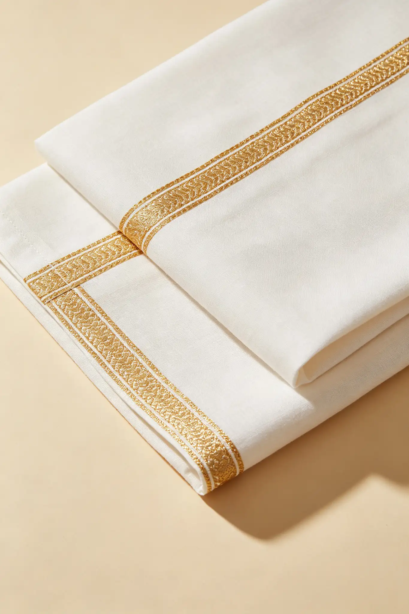 White Dhoti with Golden Border - Traditional - image 6