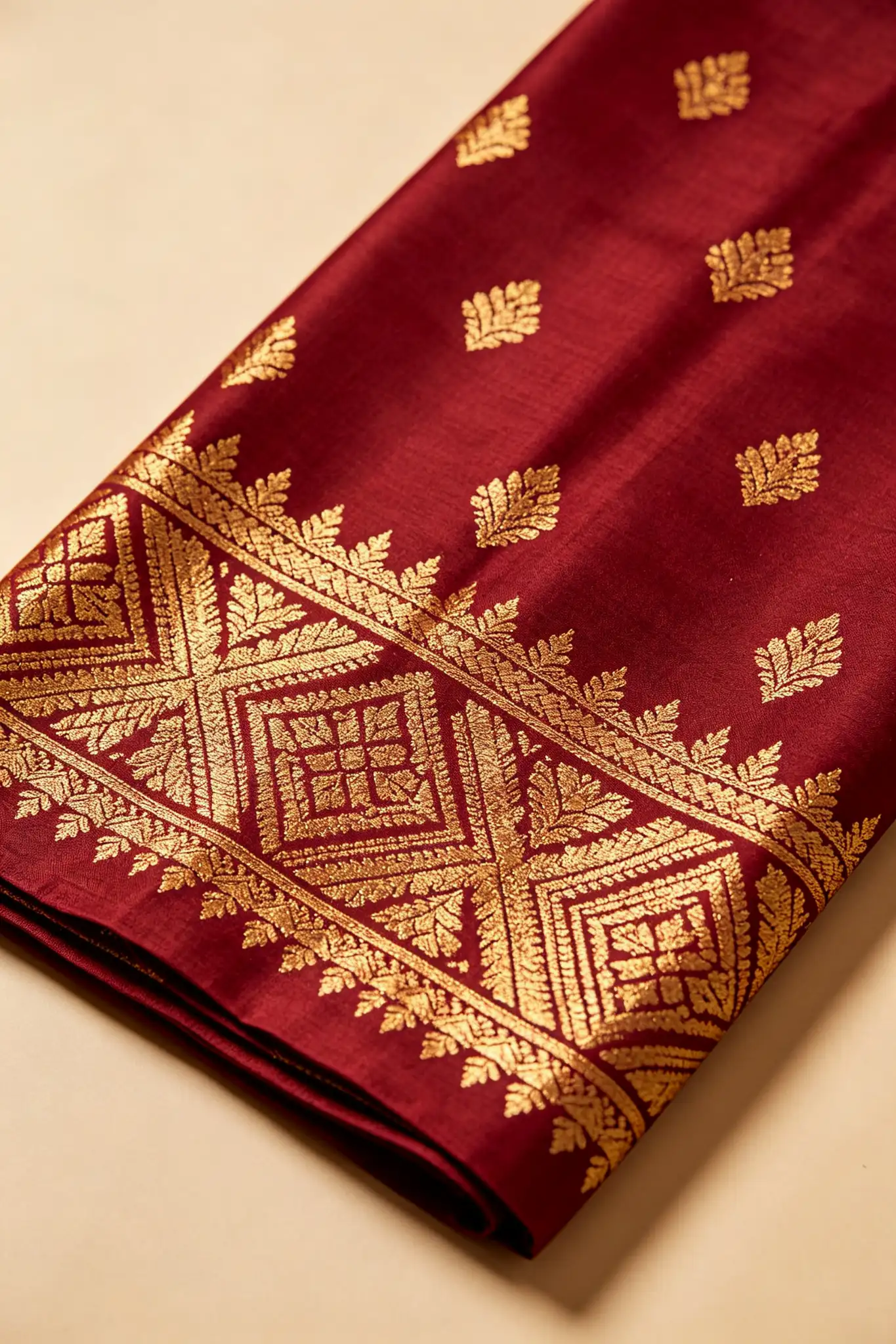Maroon Silk Blend Readymade Dhoti - Festive - image 6
