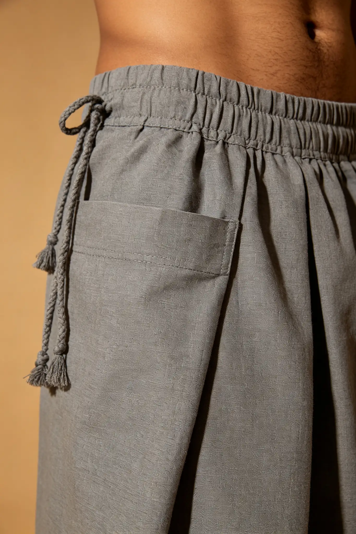 Grey Cotton Dhoti with Pocket - Utility - image 6