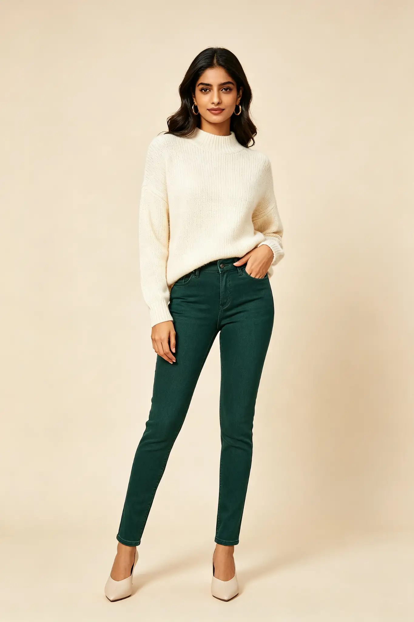 Dark Green Coloured Jeans - image 2