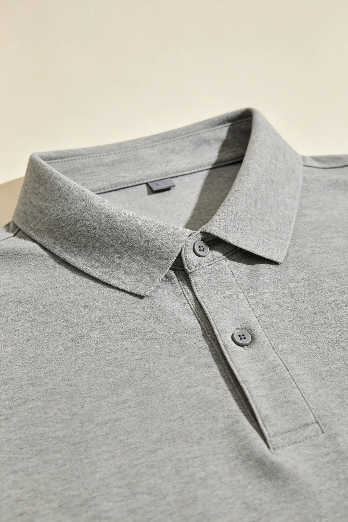 Grey Melange Polo Shirt - Slim Fit - image 6
