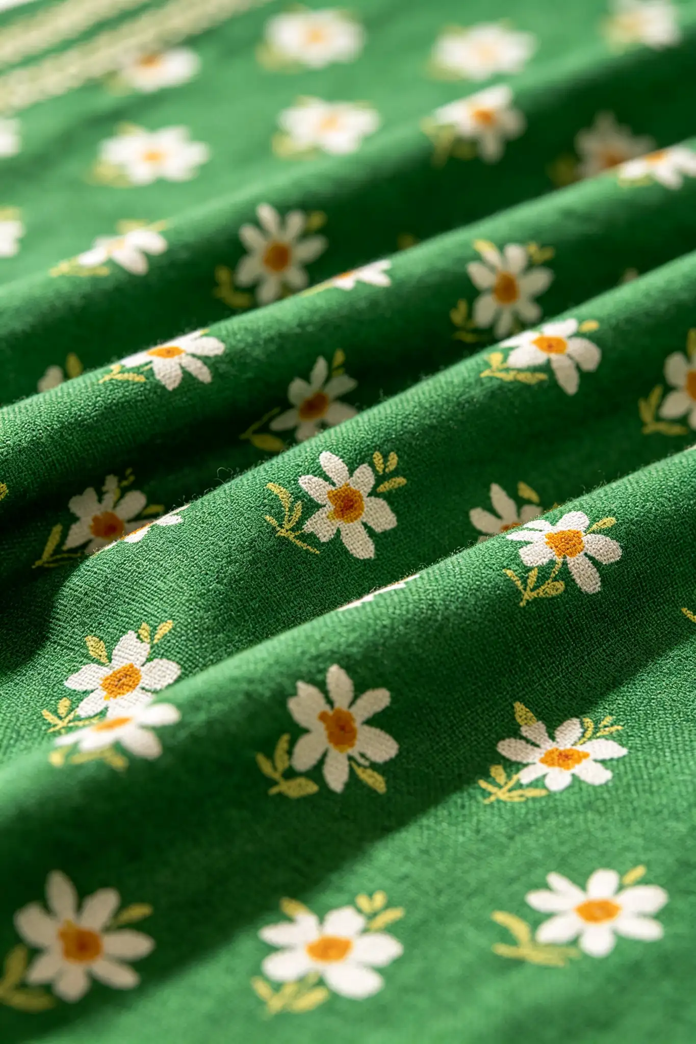 Green Floral Printed Cotton Lungi - image 5