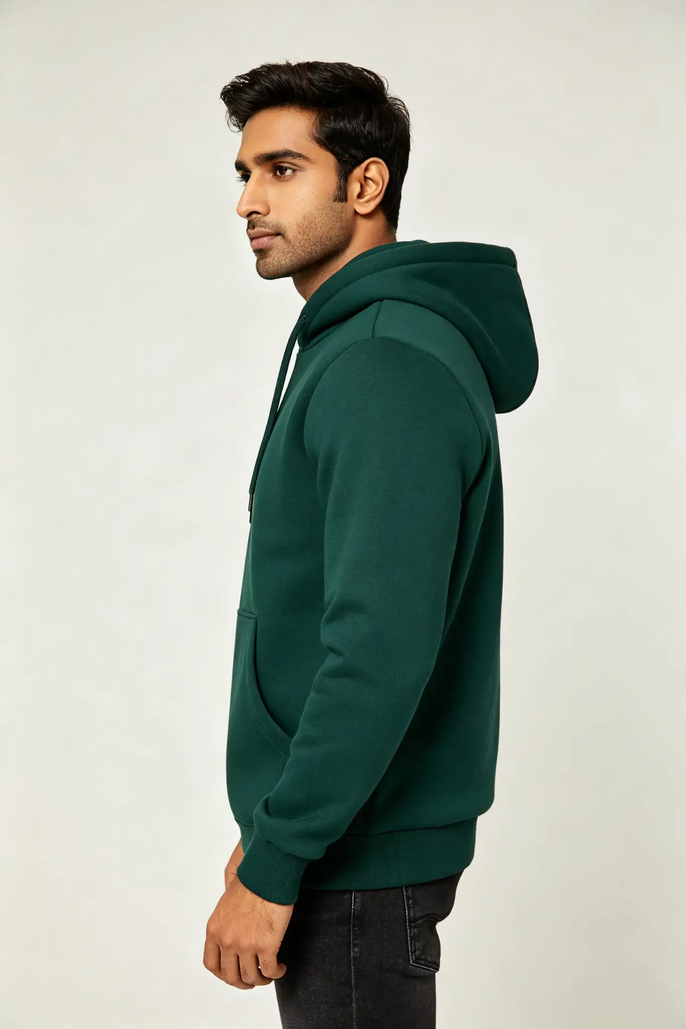 Dark Green Pullover Hoodie - Winter - image 3