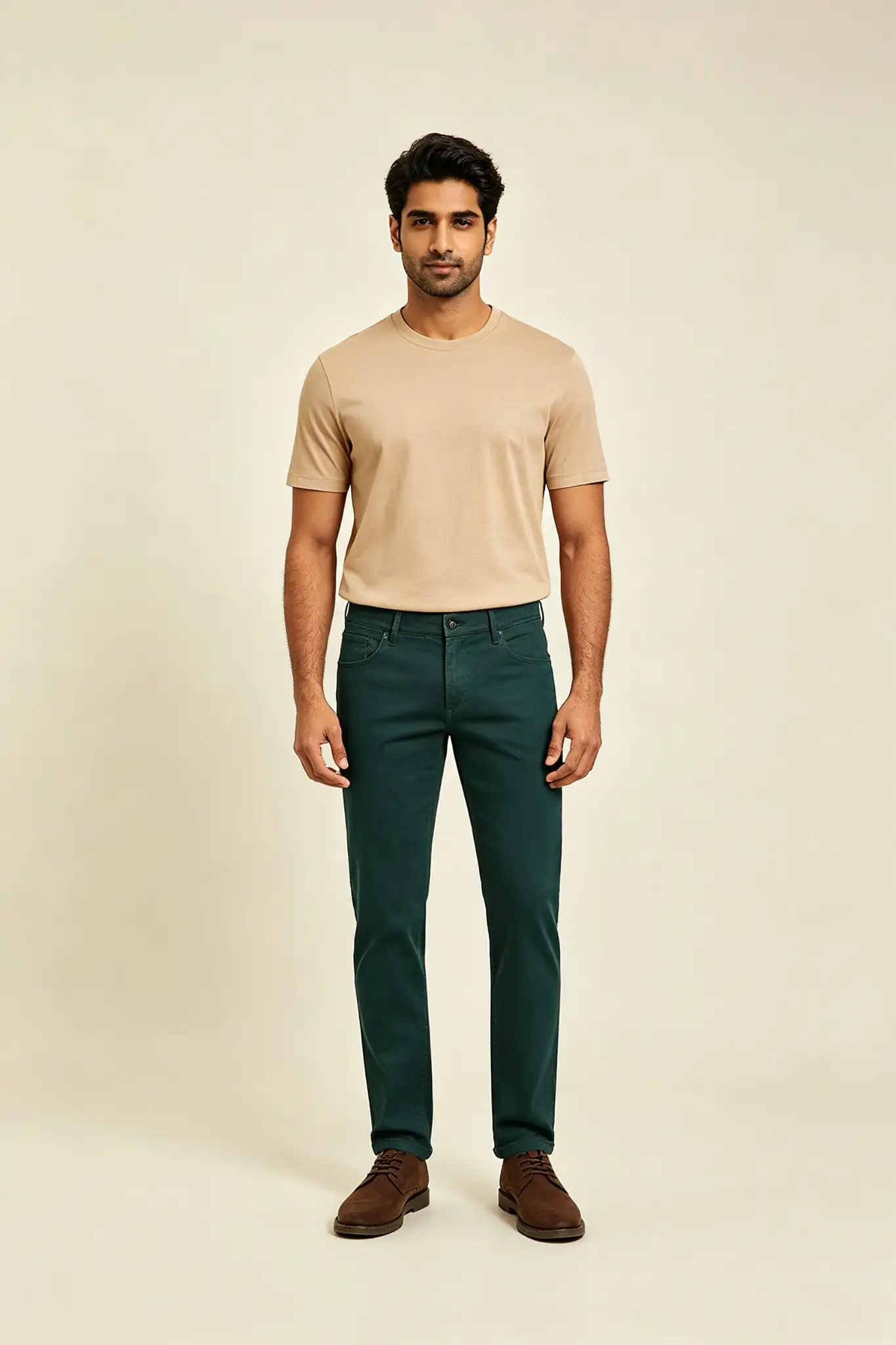 Dark Green Slim Fit Chino Jeans - image 2