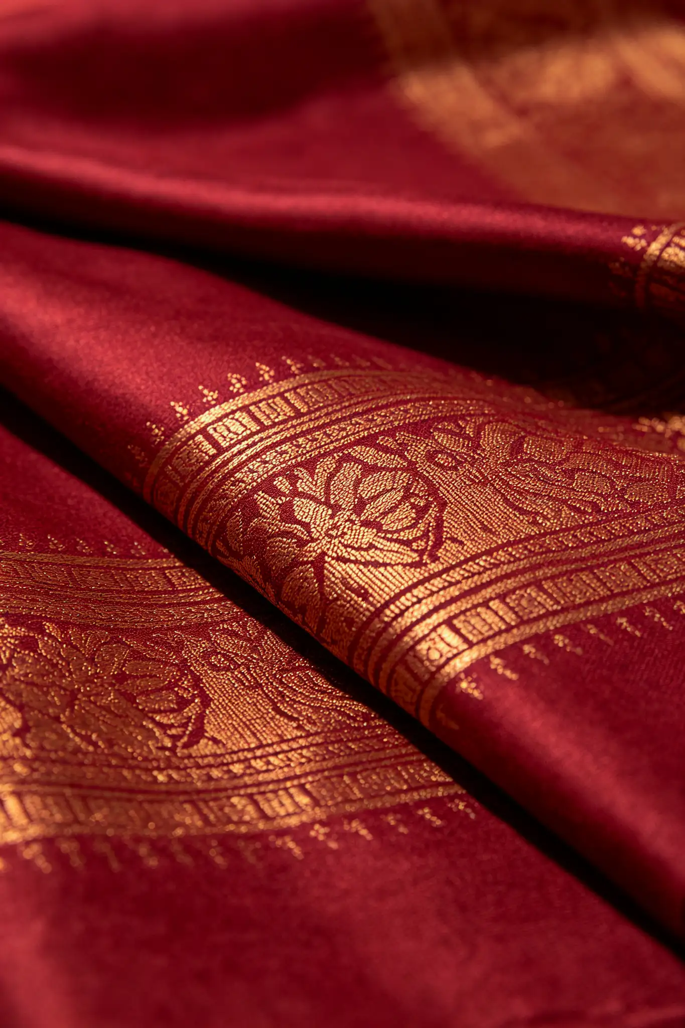 Wine Red Jacquard Silk Dhoti - Partywear - image 6