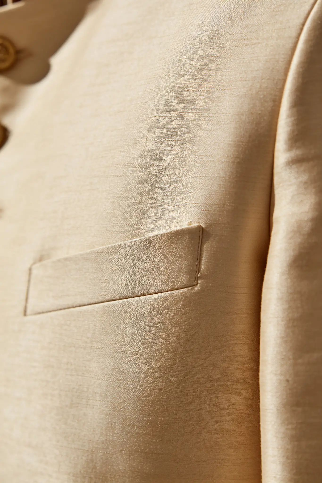 Beige Bandhgala Silk Sherwani - Formal - image 5