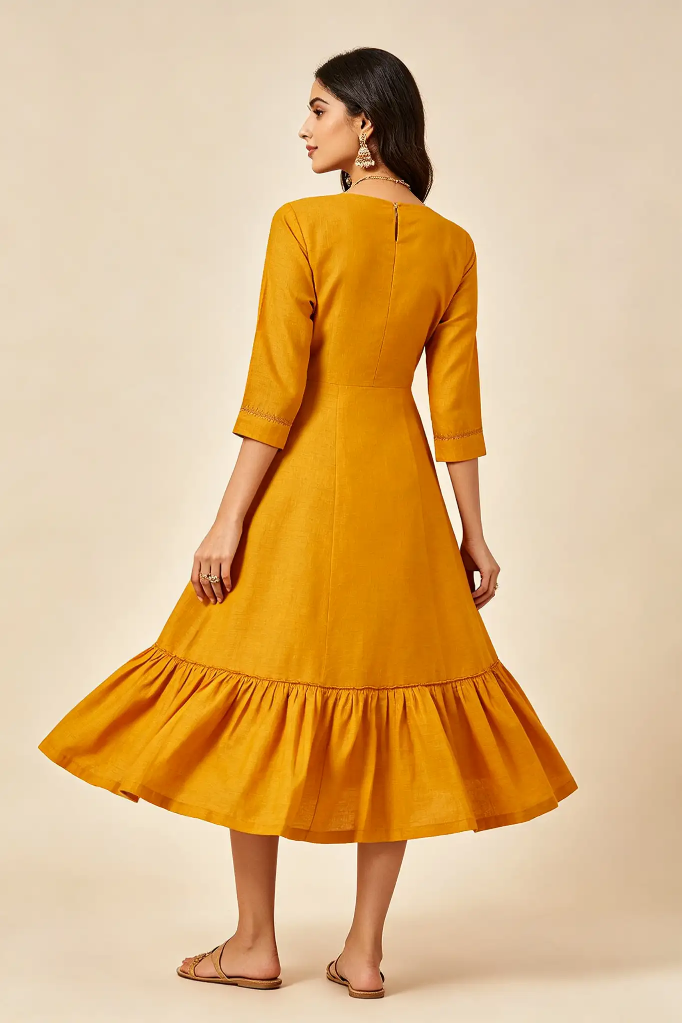 Mustard Yellow Anarkali Dress - image 4