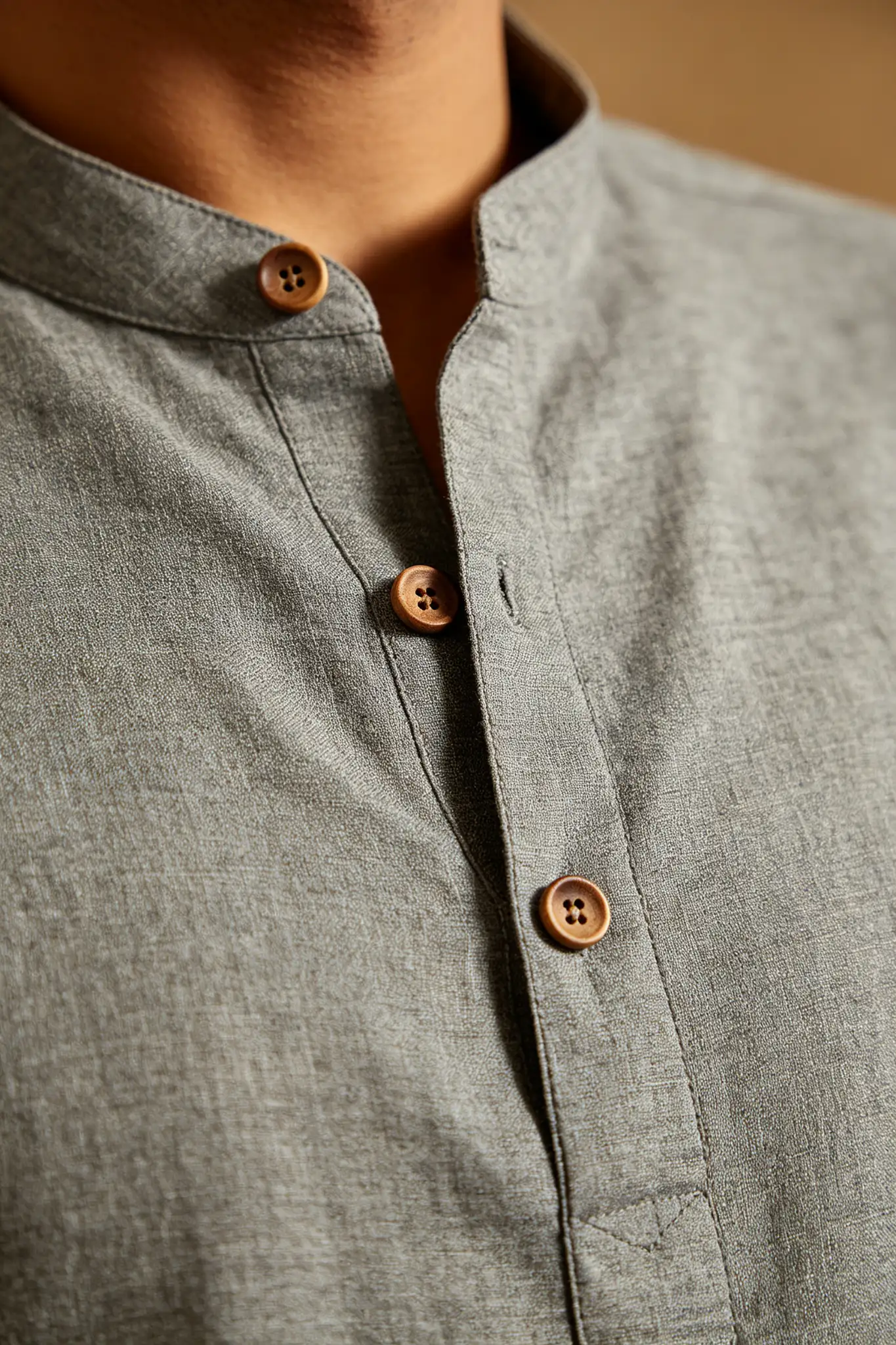 Grey Melange Cotton Linen Kurta - Casual - image 5