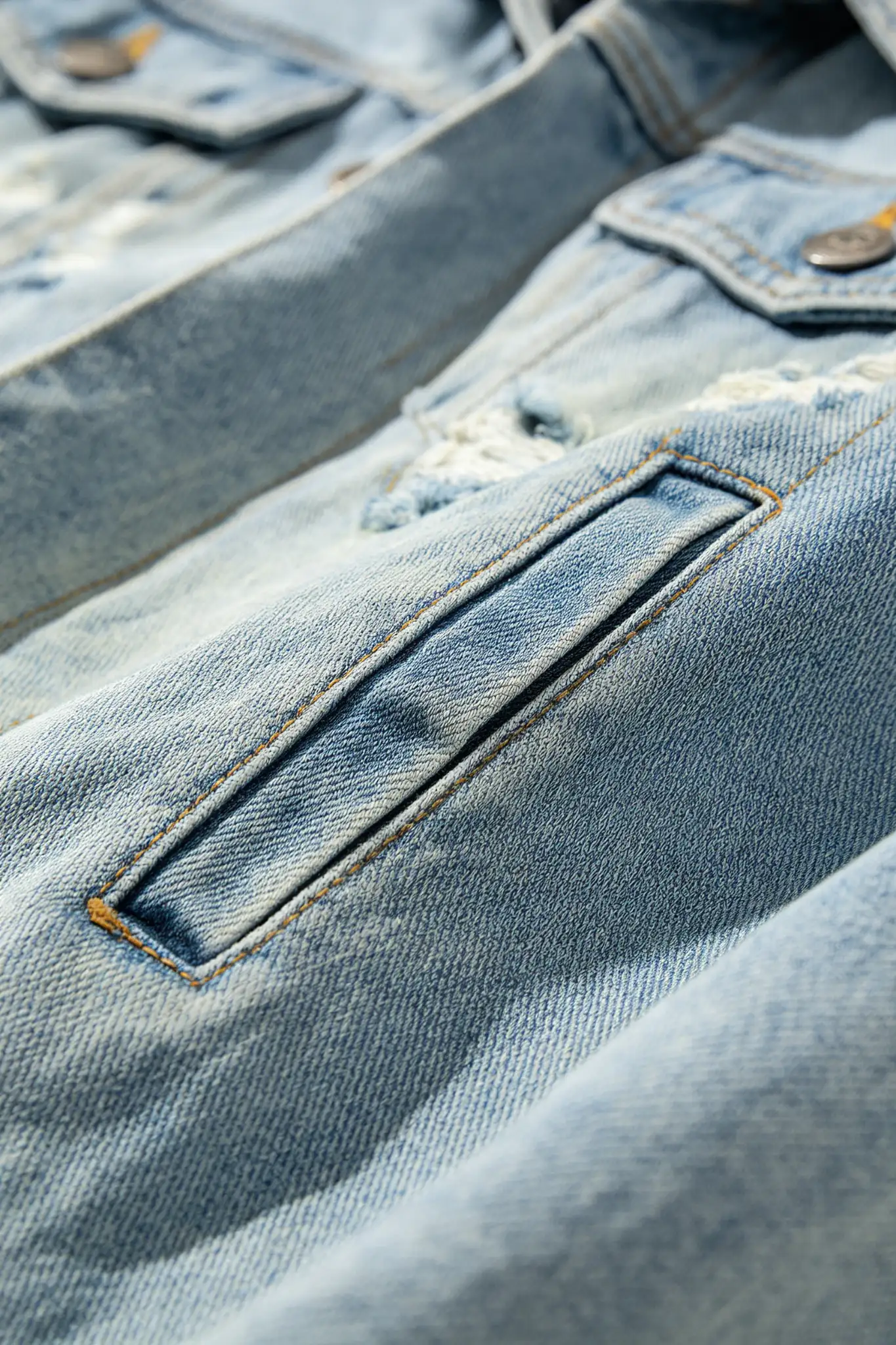 Blue Denim Jacket with Distressing - image 5