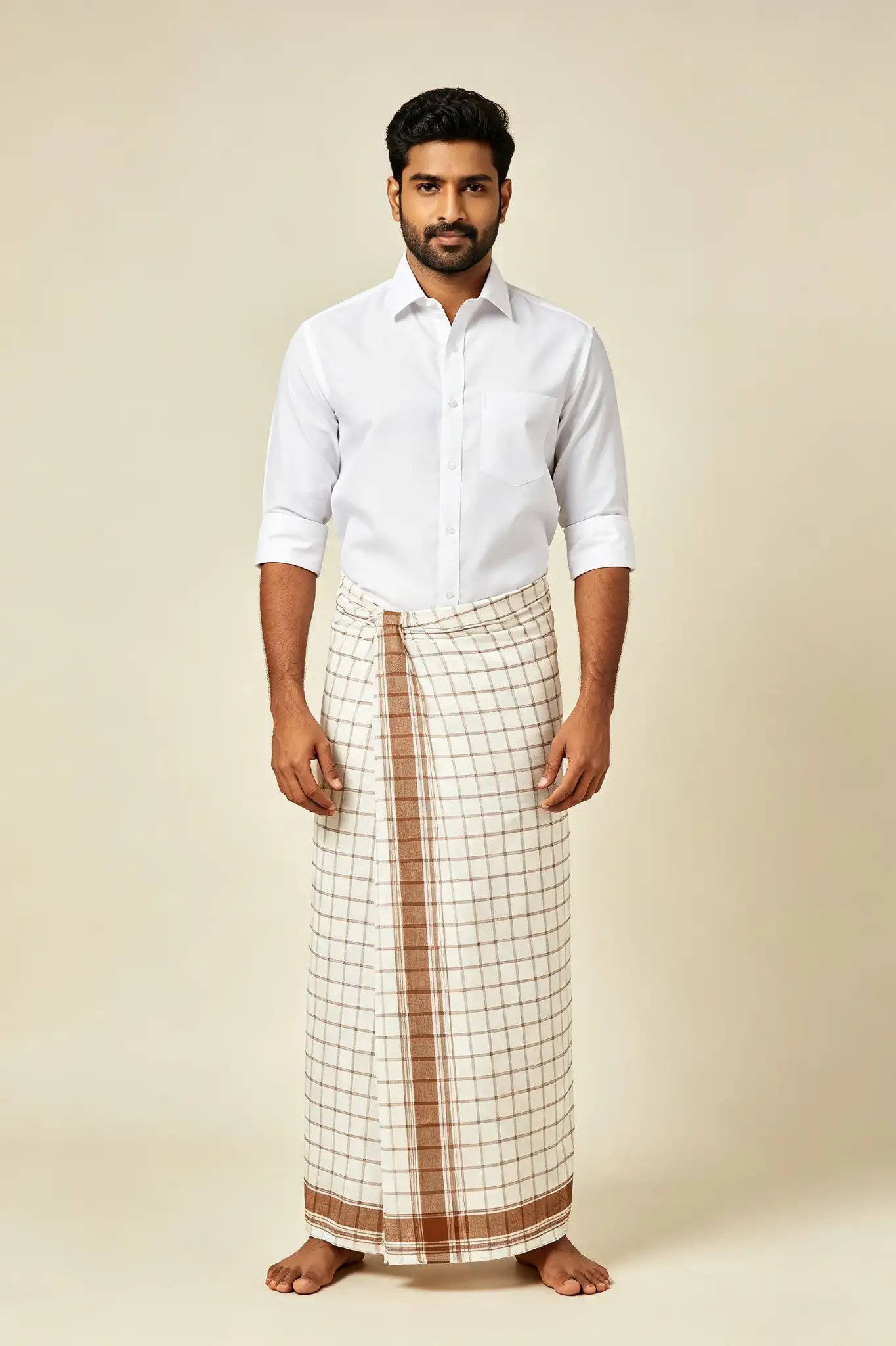 Checked Cotton Lungi - Multicolor - image 2