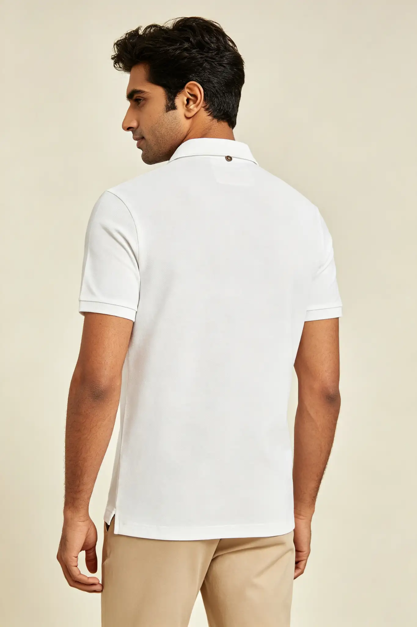 White Pique Cotton Polo Shirt - image 4