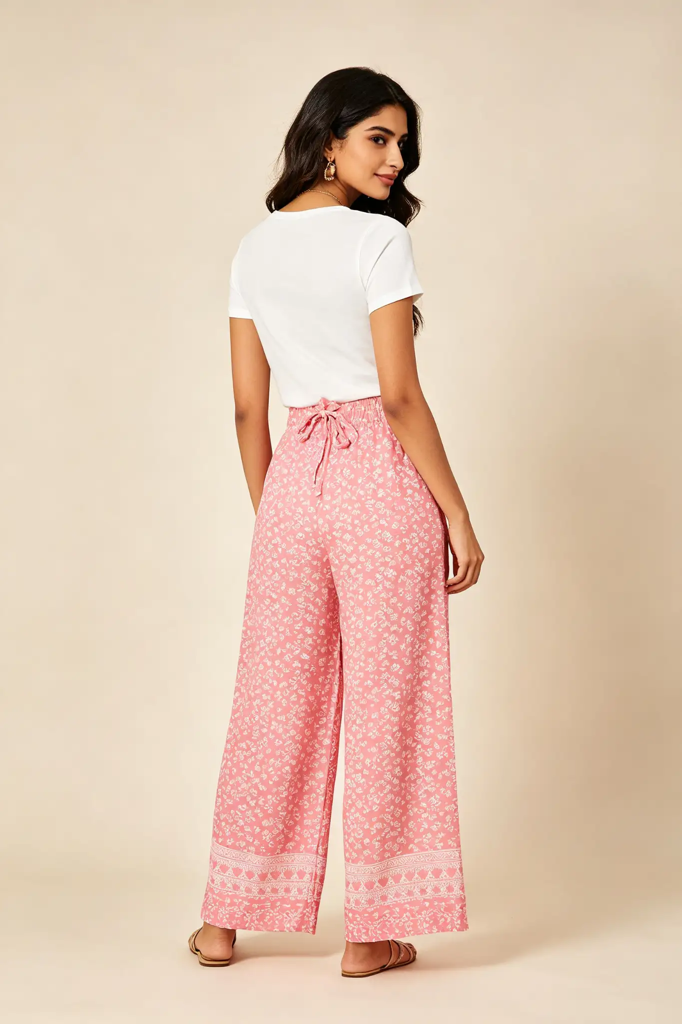 Pink Palazzo Pants - Print - image 4