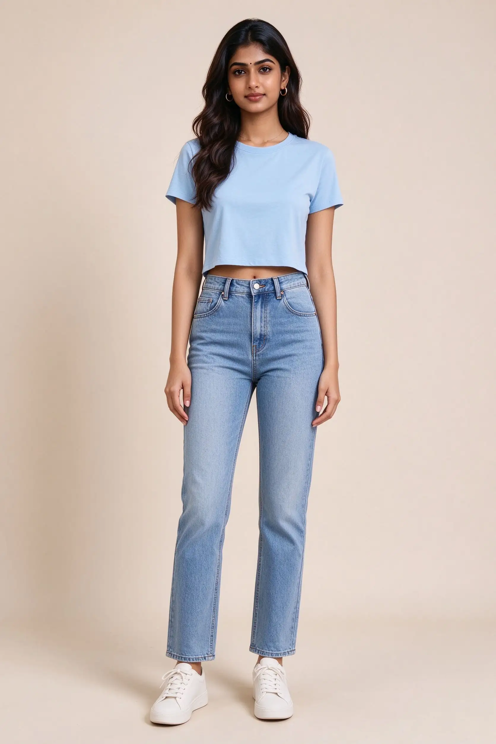 Light Blue Crop Top T-Shirt - image 2