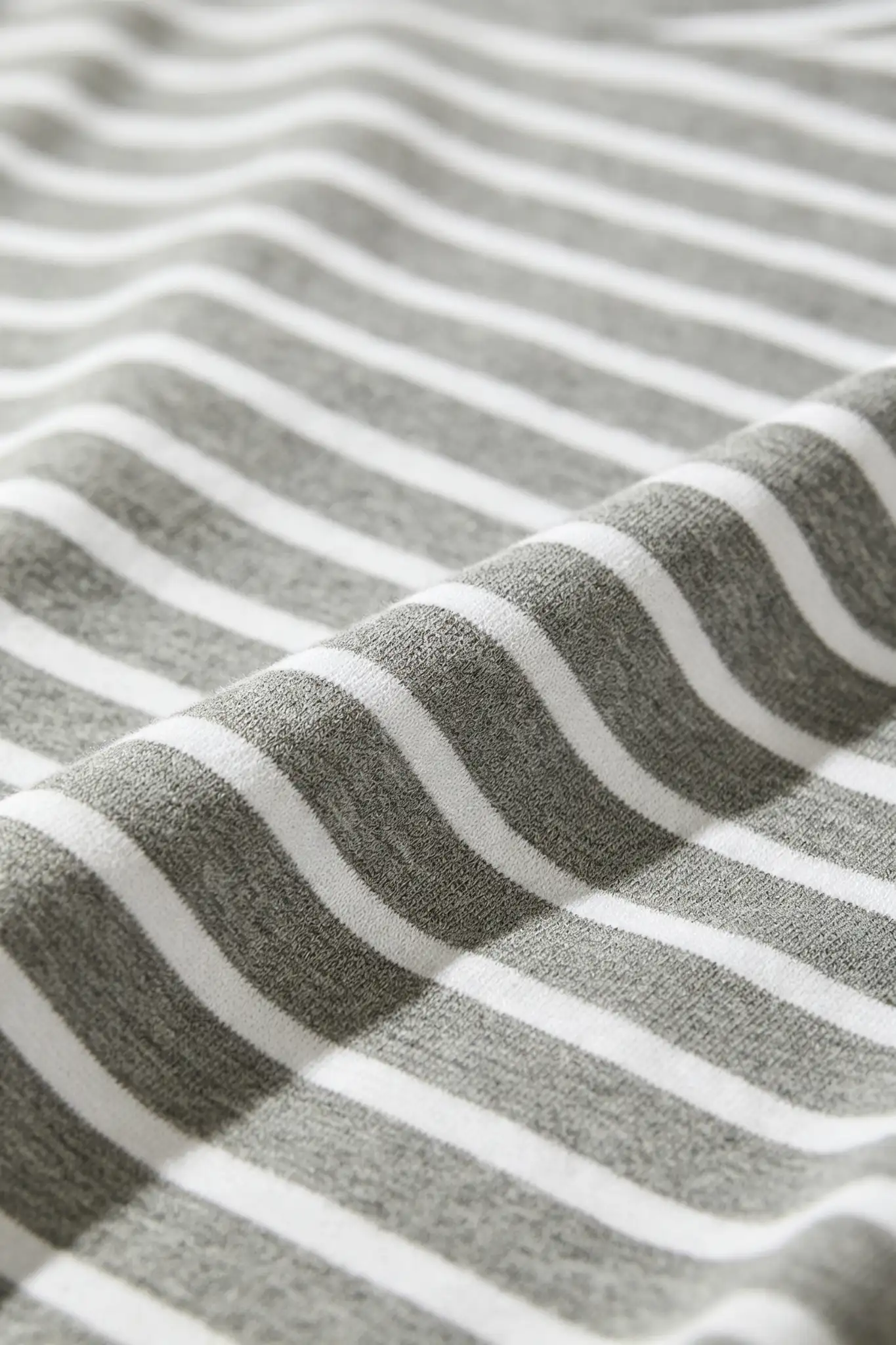 Striped Round Neck T-Shirt - Grey/White - image 6