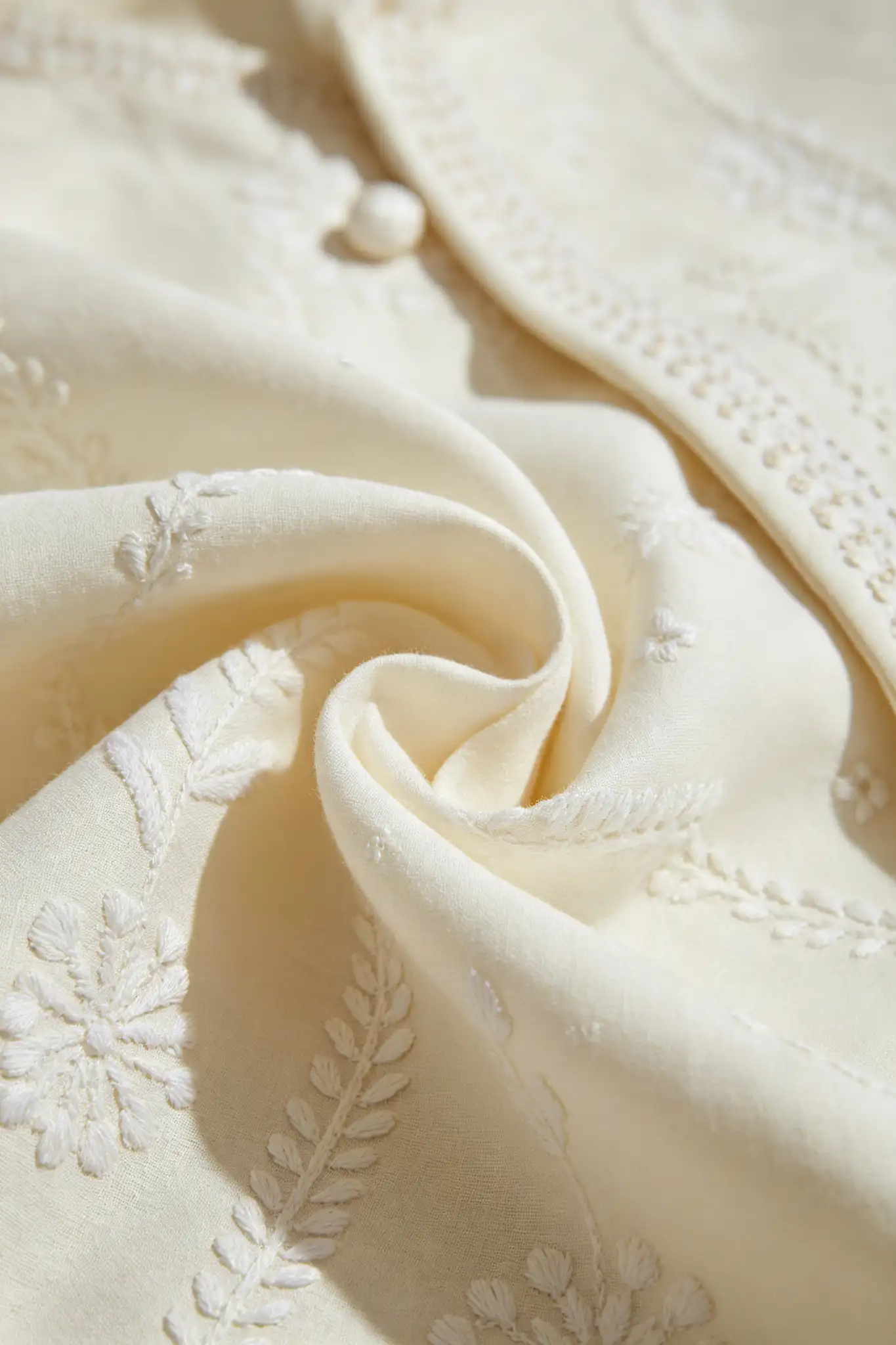 Ivory White Chikankari Sherwani - Reception - image 5