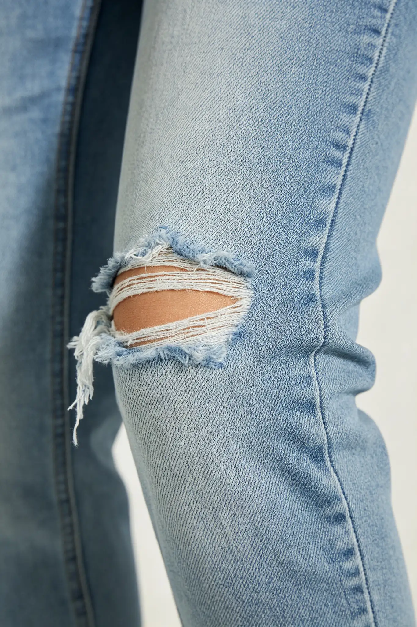 Light Blue Distressed Slim Jeans - image 6