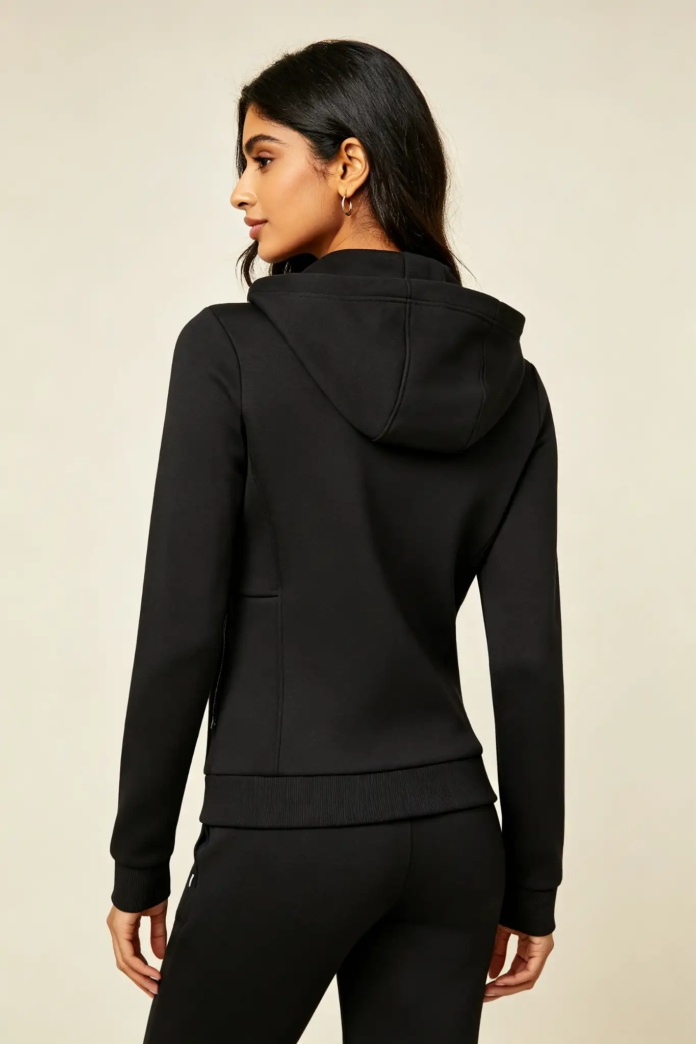 Black Zip-Up Hoodie - Slim Fit - image 4