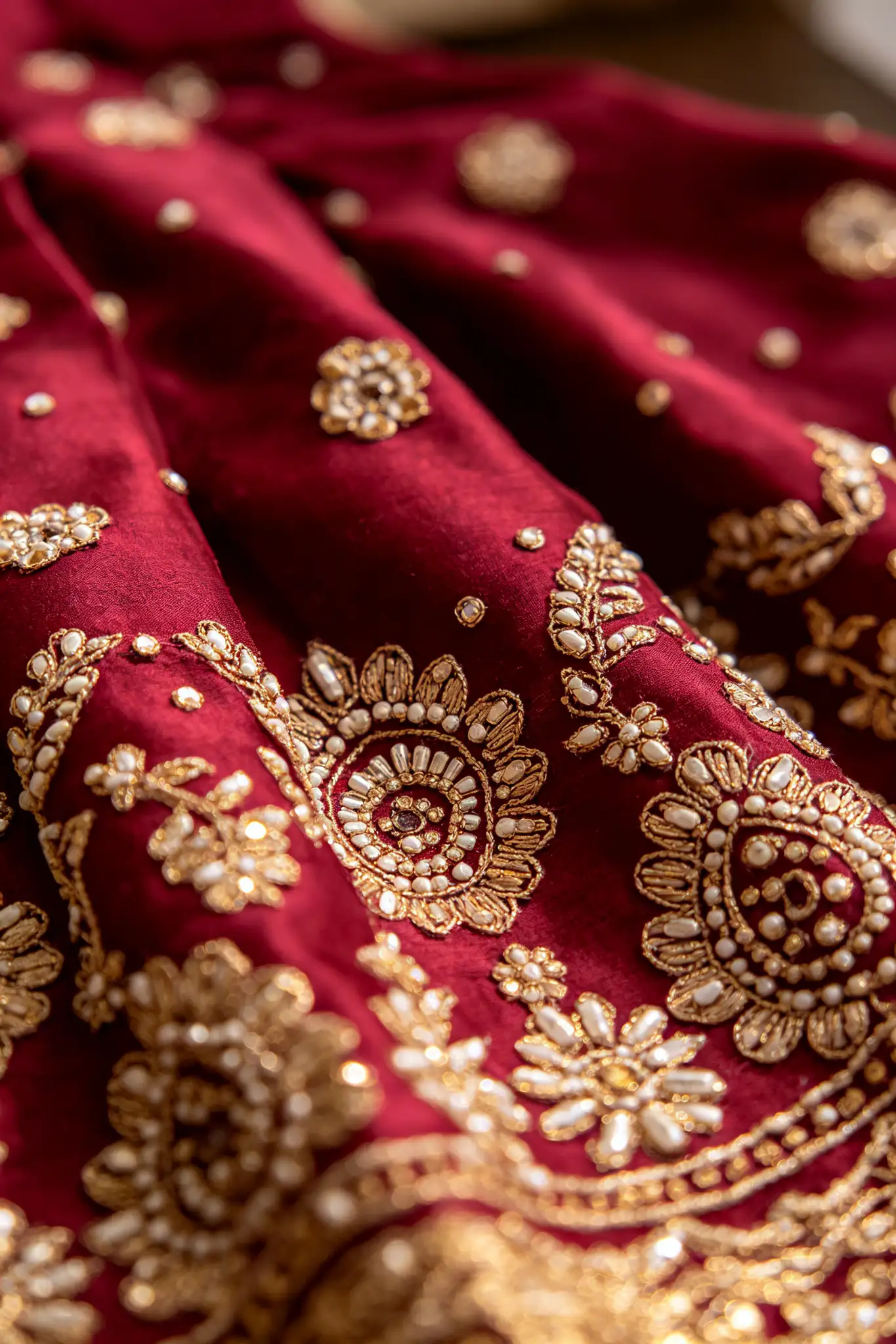 Wine Red Lehenga with Gotta Patti - image 5