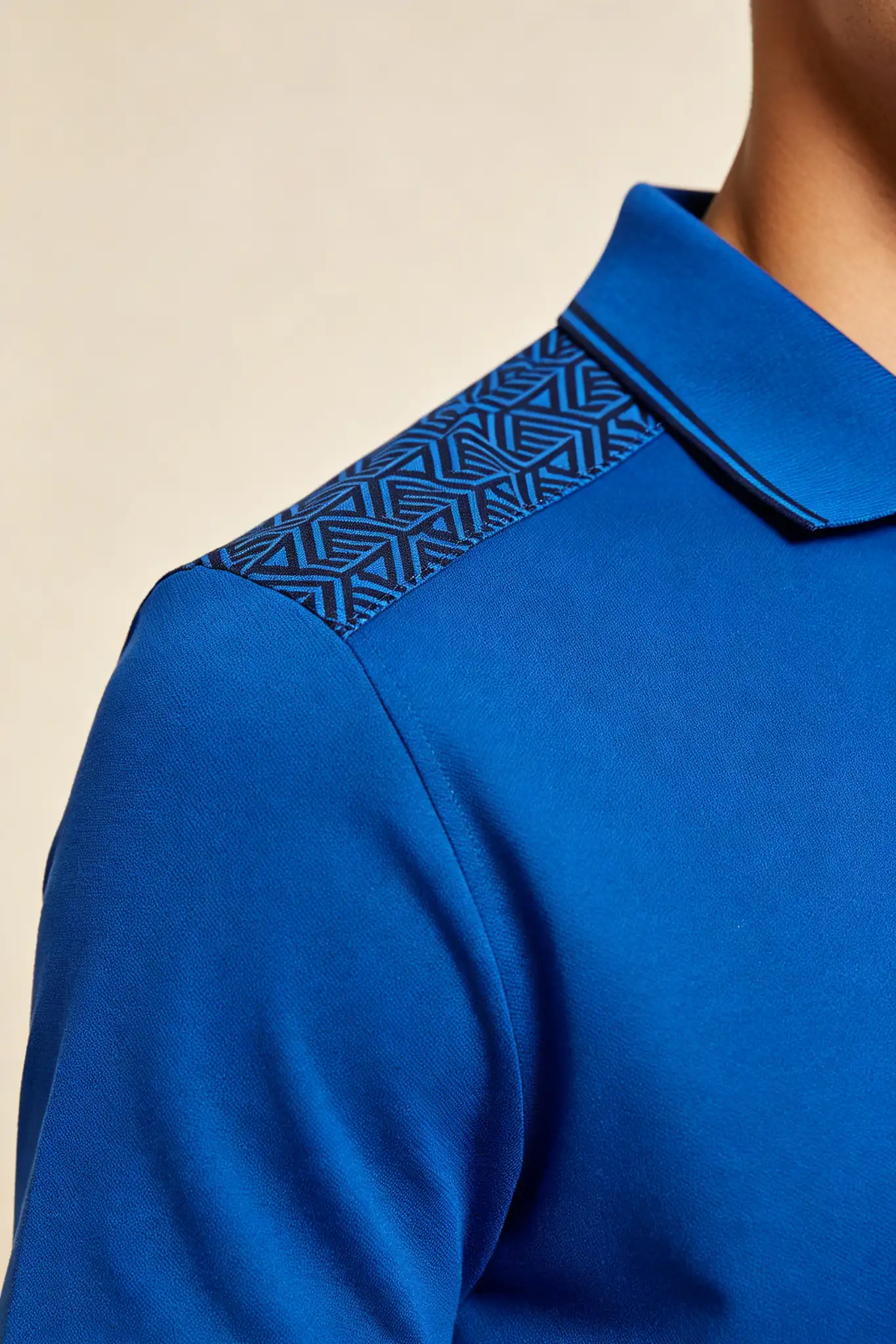 Royal Blue Printed Polo - Sporty - image 6