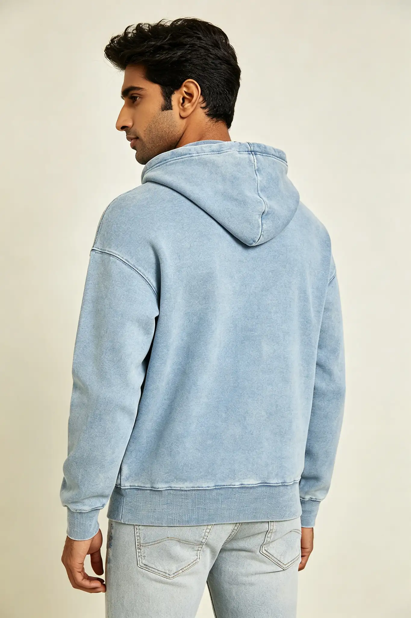 Light Blue Wash Effect Hoodie - image 4