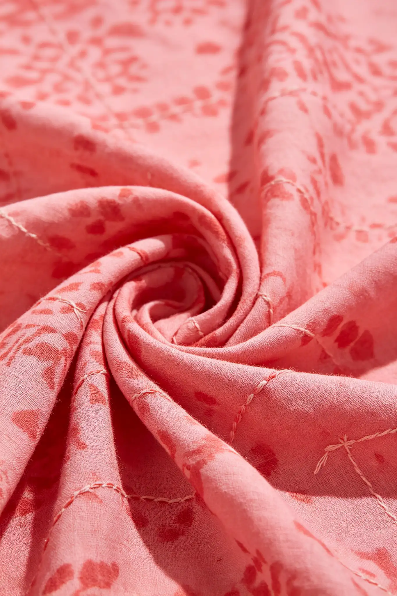 Bandhani Cotton Dupatta - Pink - image 5
