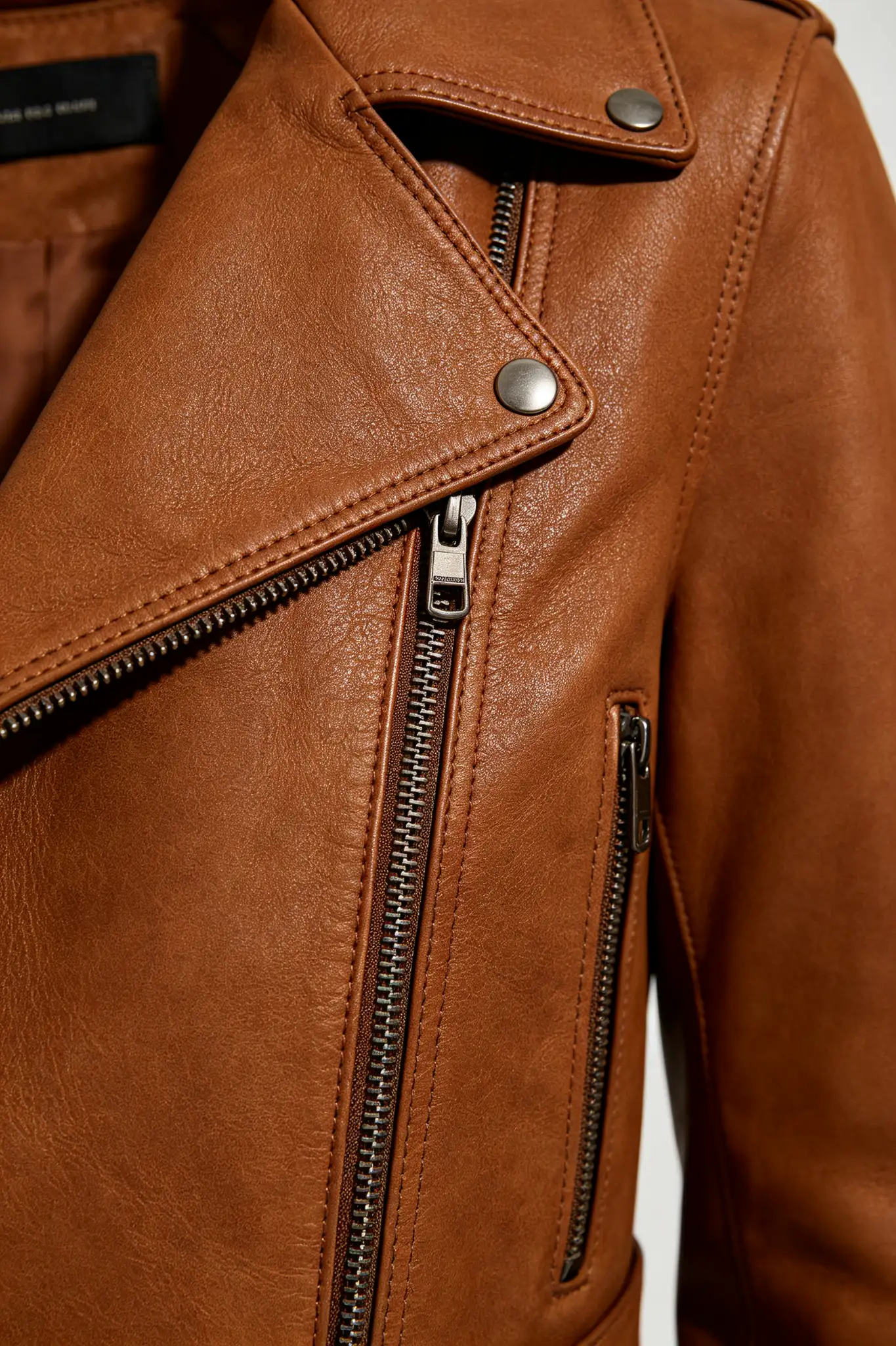 Black Leather Bomber Jacket - image 6