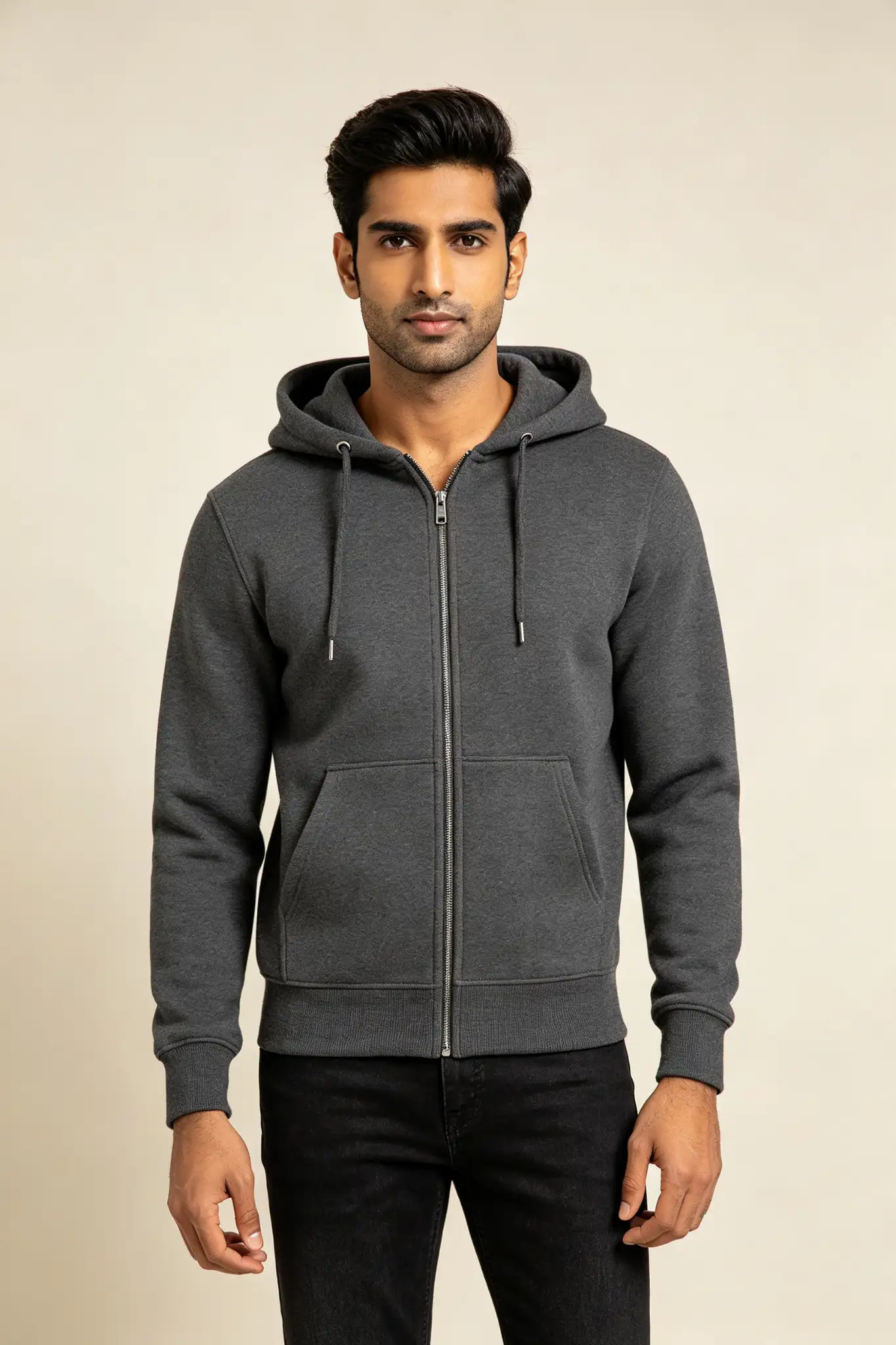 Charcoal Grey Zip Hoodie - Premium - image 2