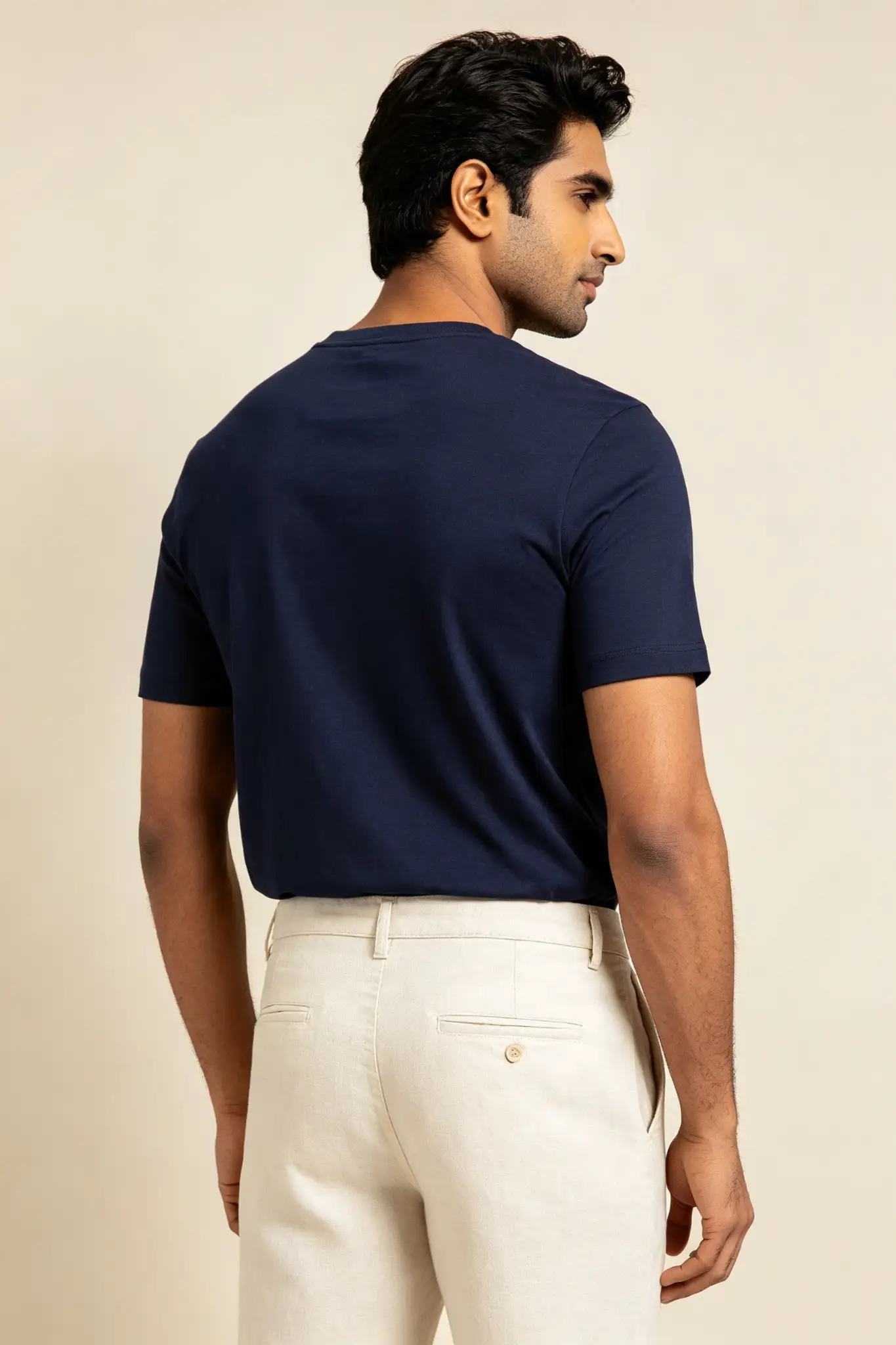 Cream Cotton Casual Pants - image 4