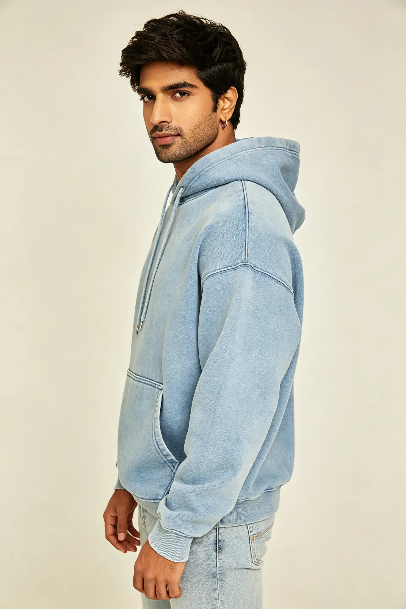 Light Blue Wash Effect Hoodie - image 3