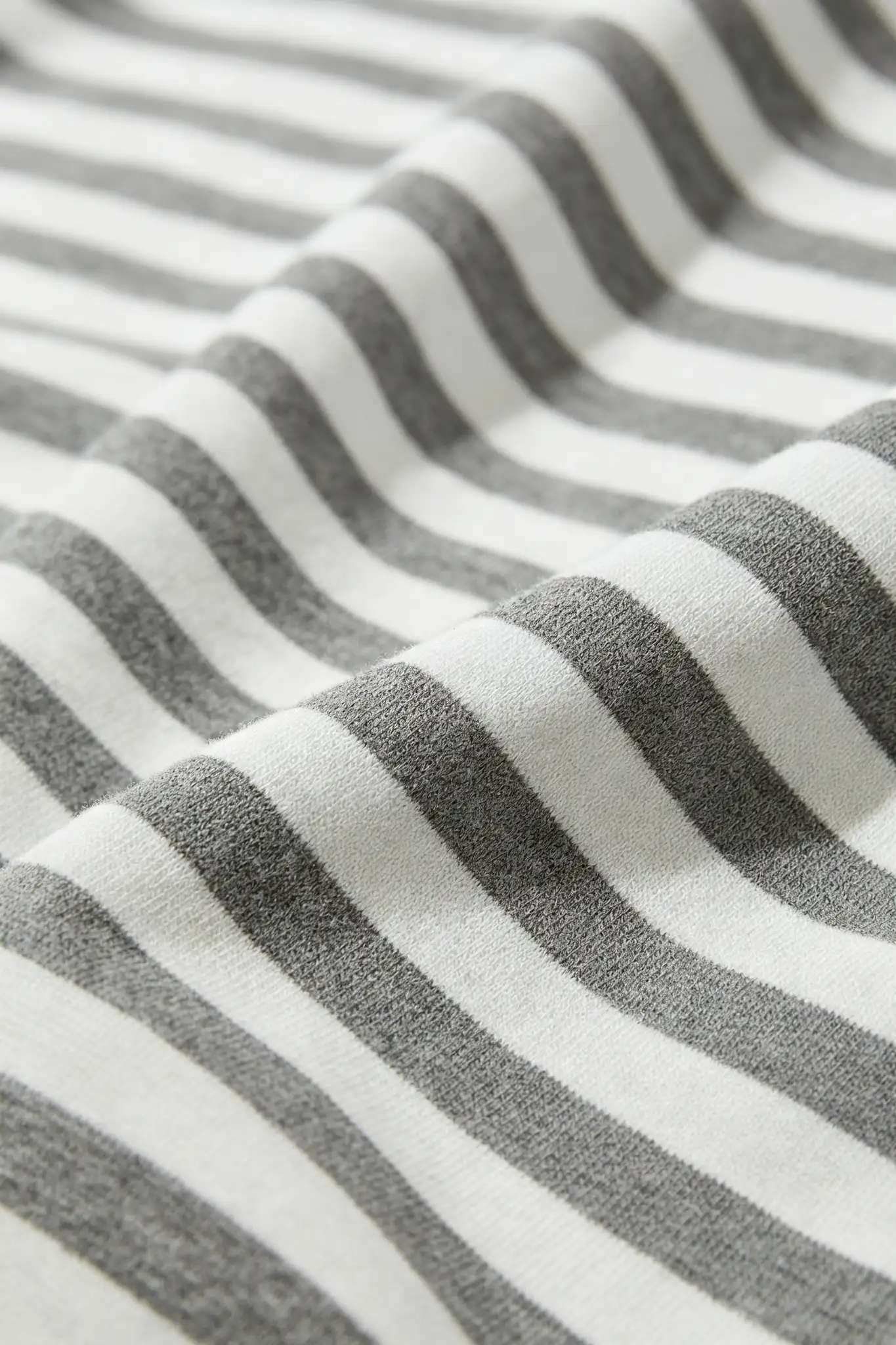 Striped Round Neck T-Shirt - Grey/White - image 5