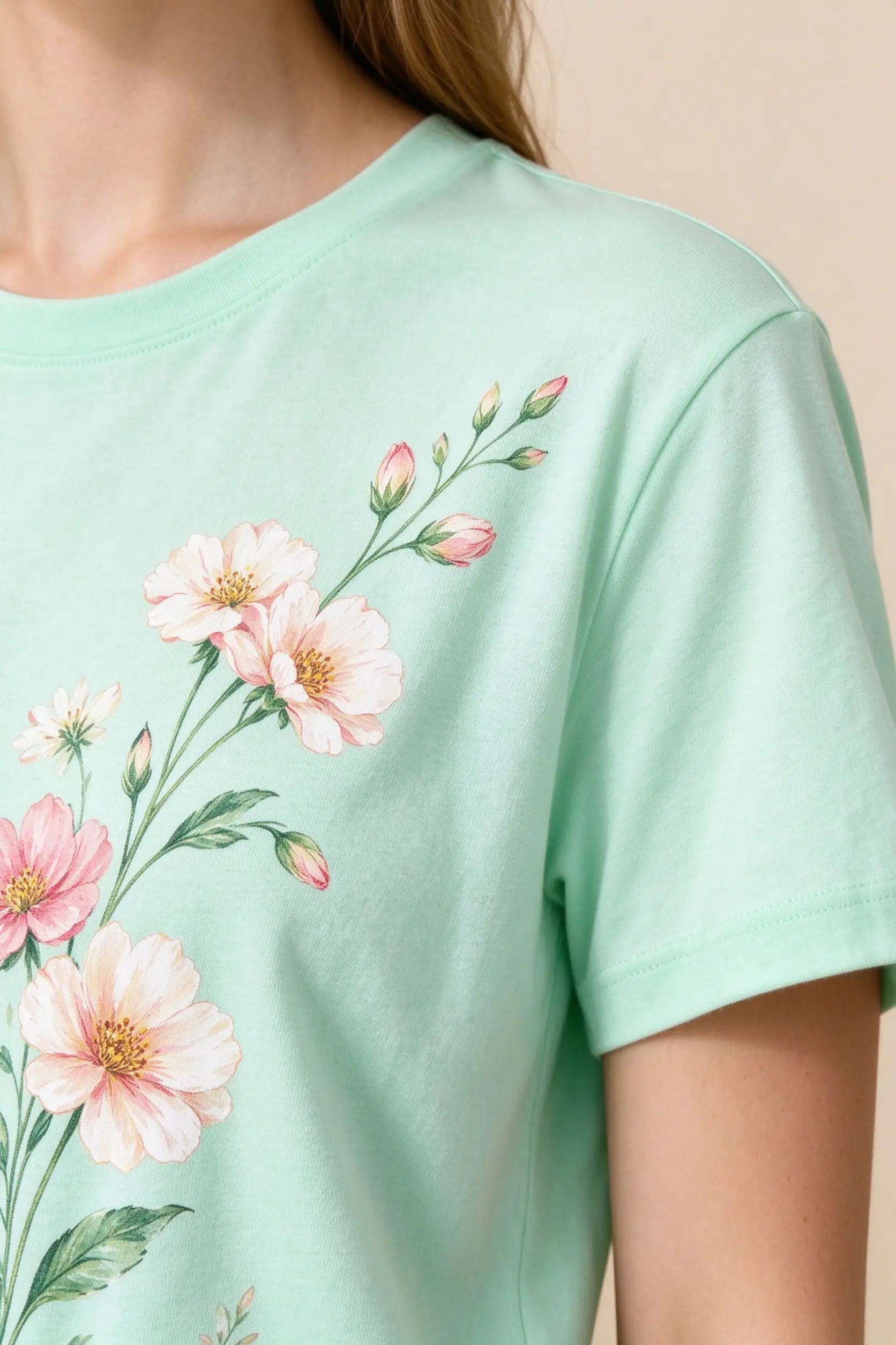 Green Floral Print T-Shirt - image 6
