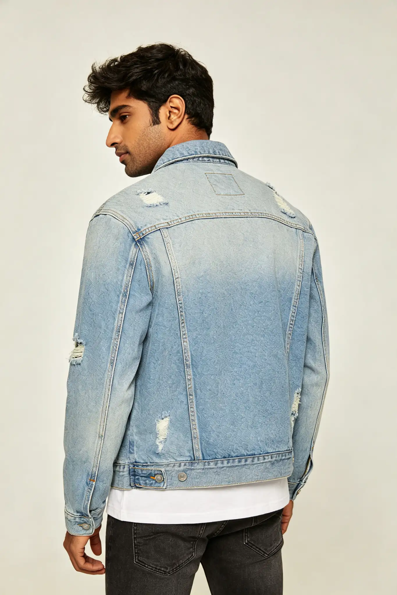 Blue Denim Jacket with Distressing - image 4