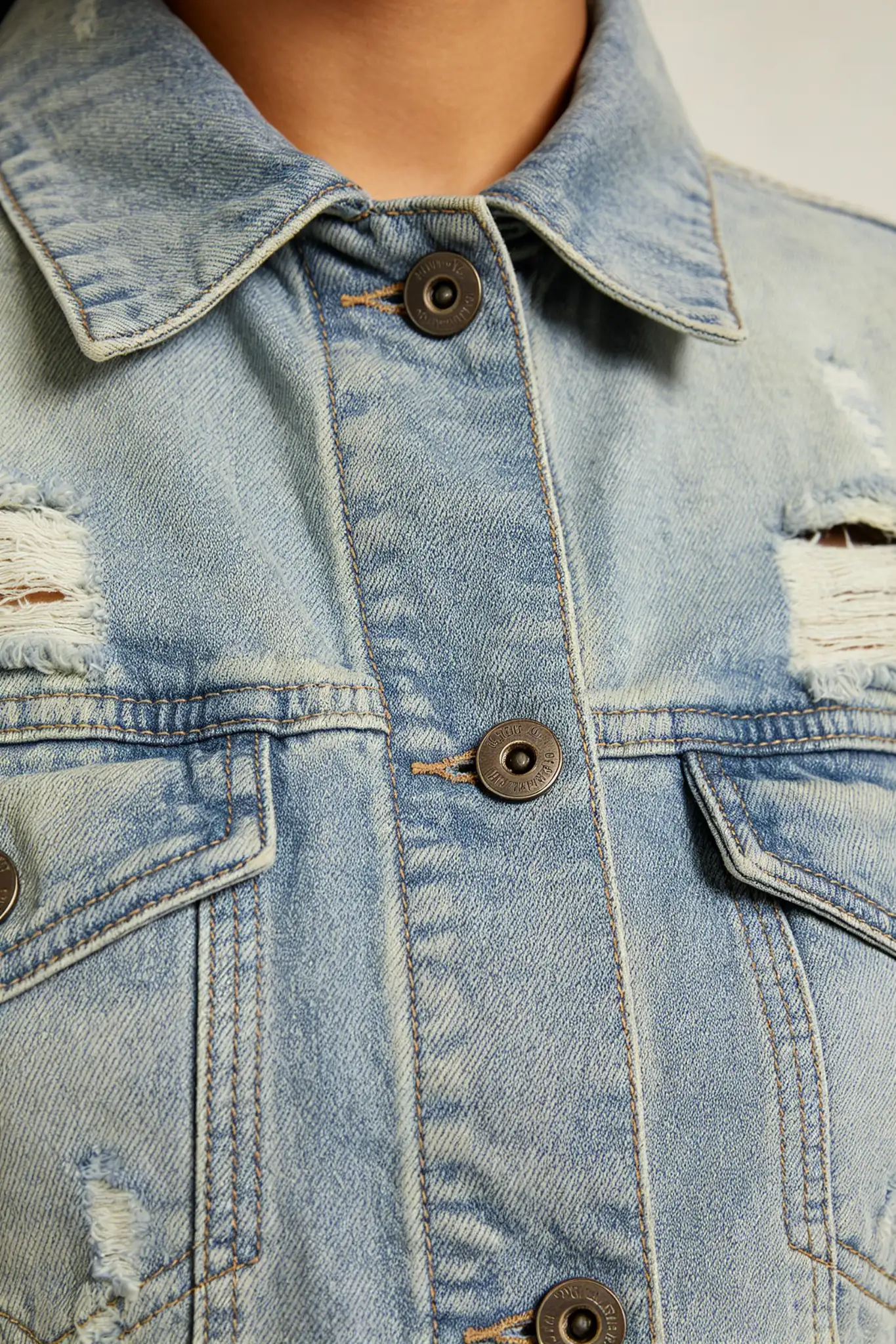 Blue Denim Jacket with Distressing - image 6