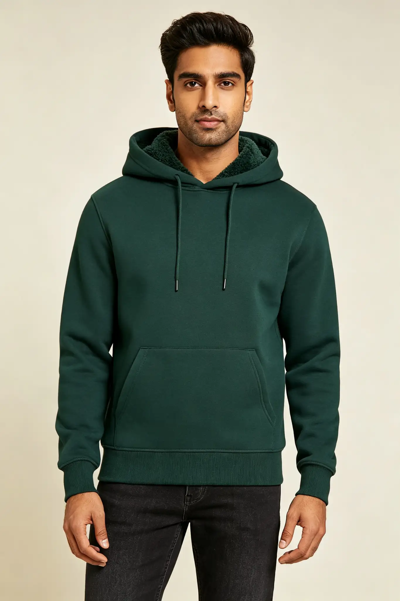 Dark Green Pullover Hoodie - Winter - image 2