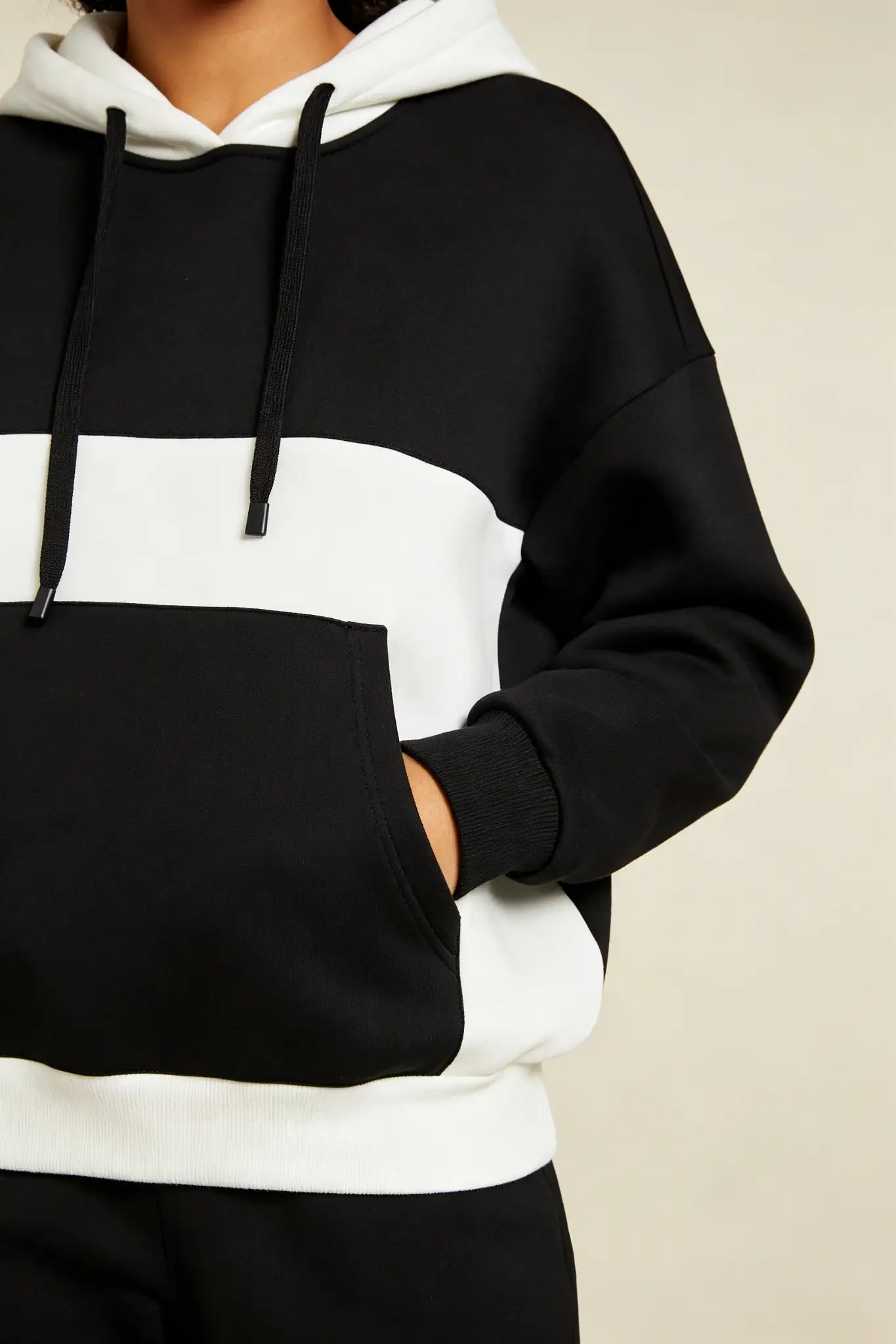 Black & White Colourblock Hoodie - image 6