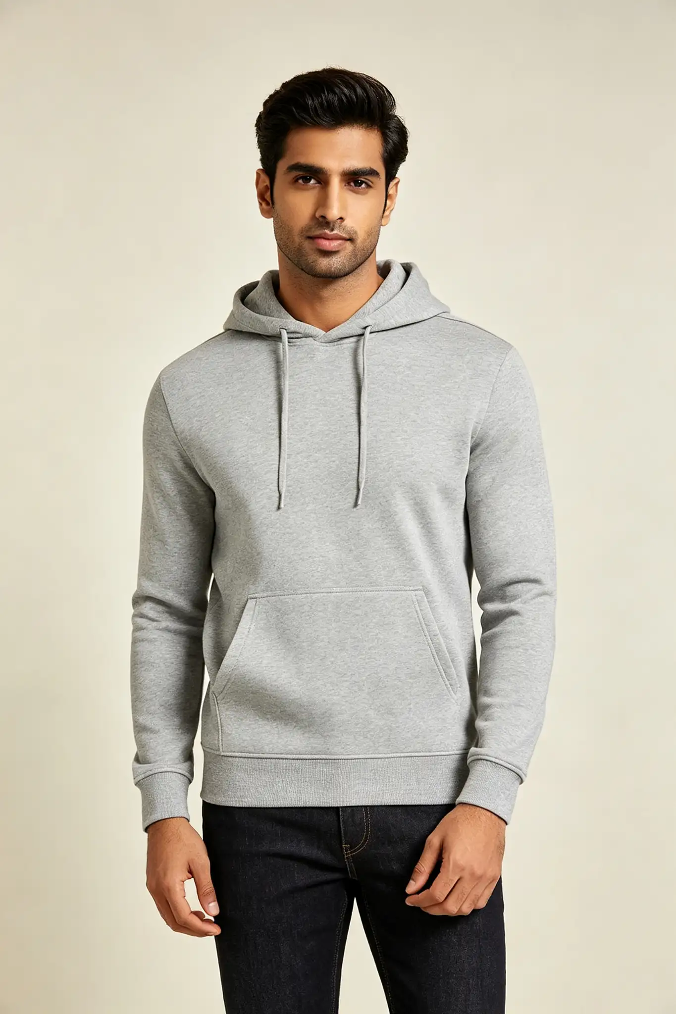 Grey Melange Hoodie - Slim Fit - image 2