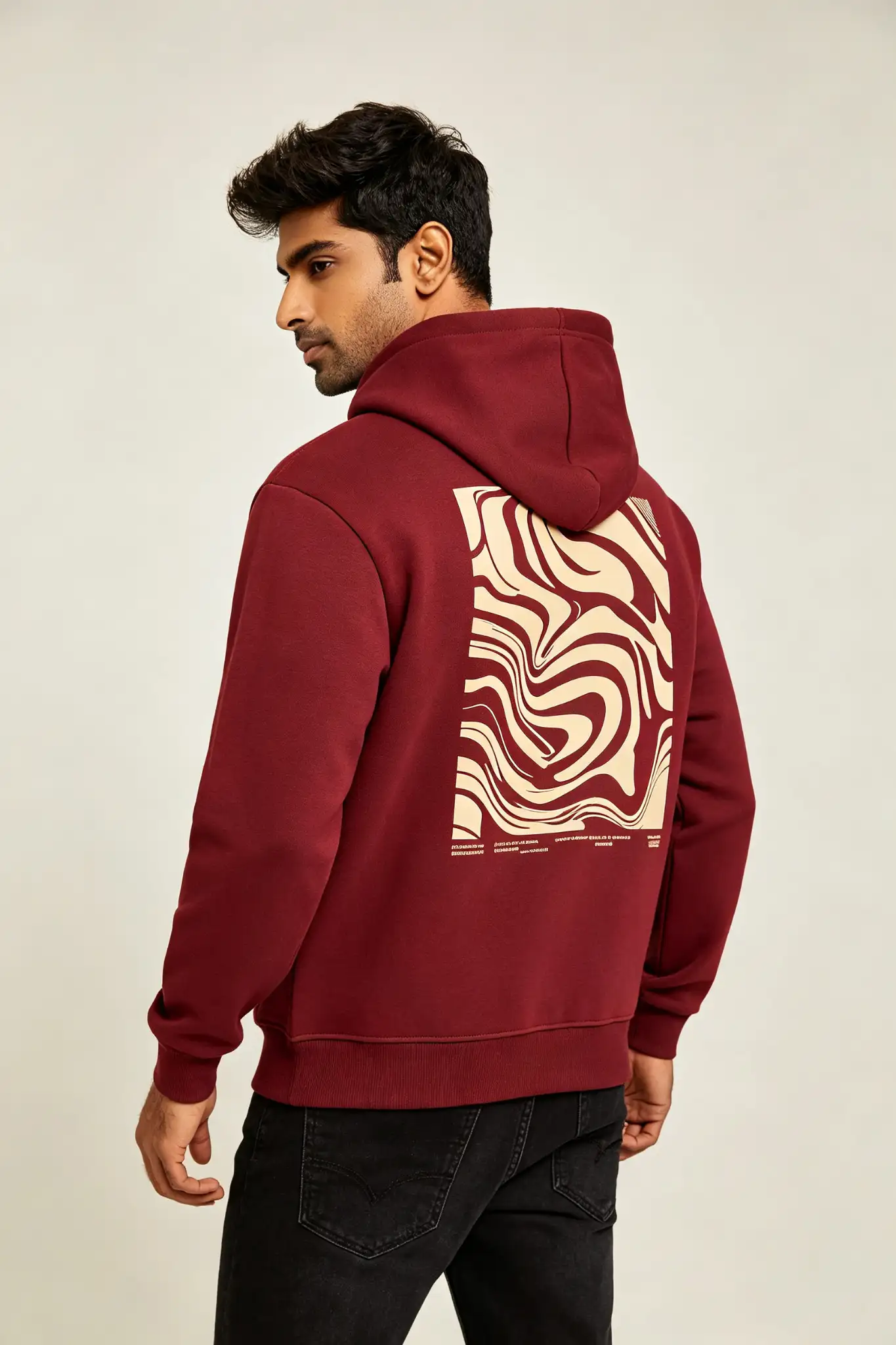 Maroon Graphic Print Hoodie - image 4