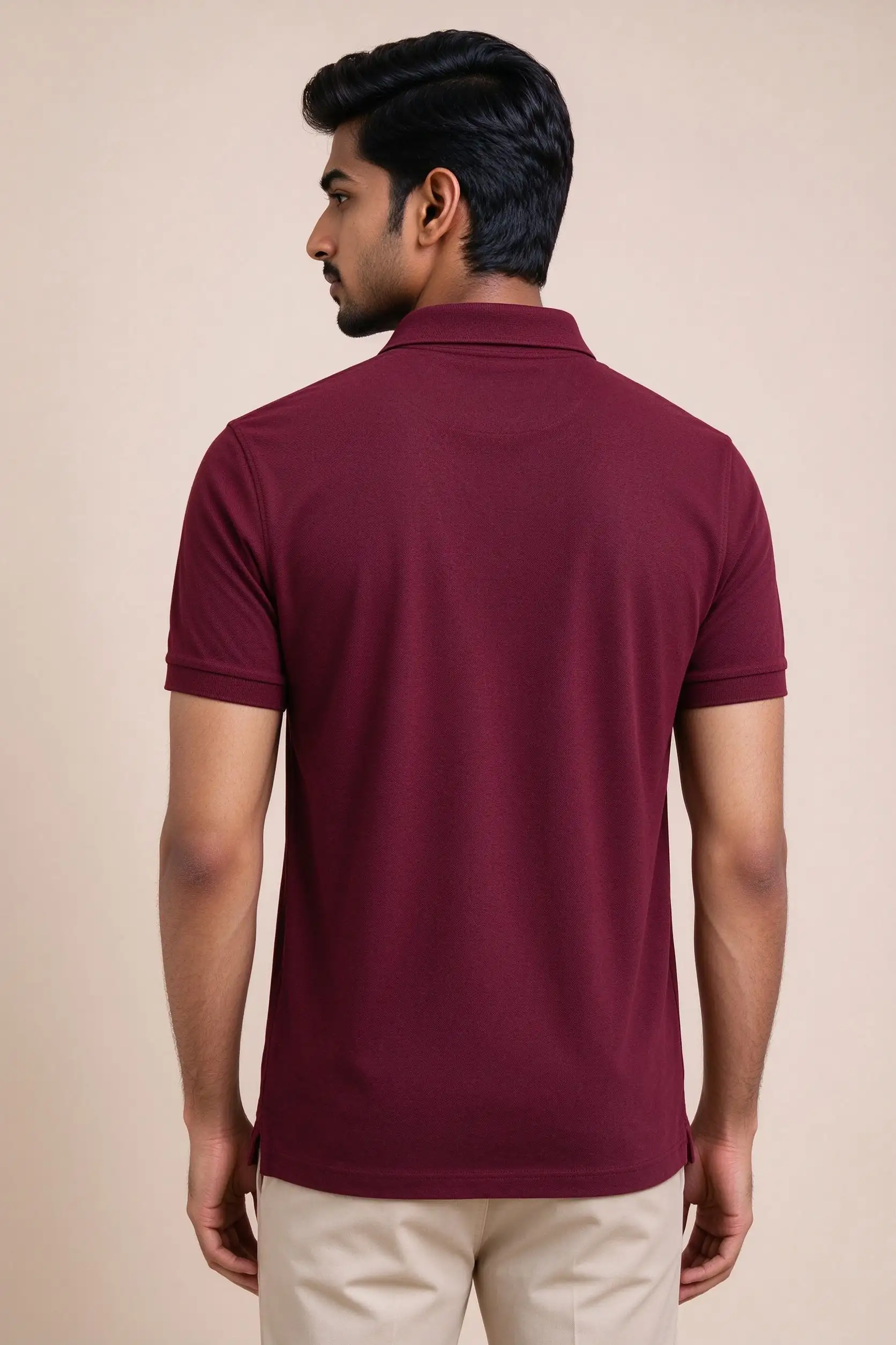 Maroon Solid Polo Shirt - Festive - image 4